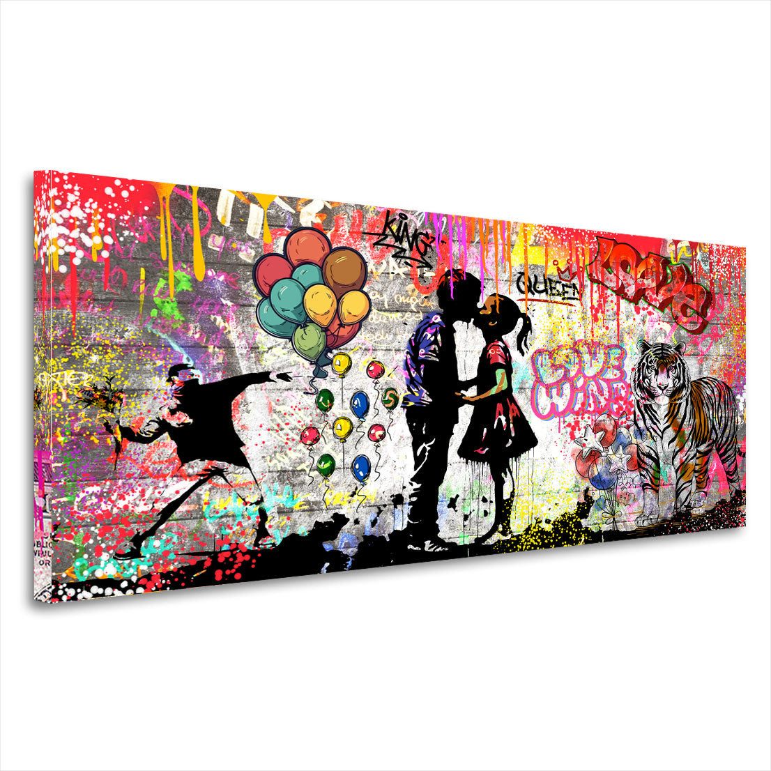 Artedinoi Leinwandbild Liebespaar Street Art Graffiti günstig online kaufen