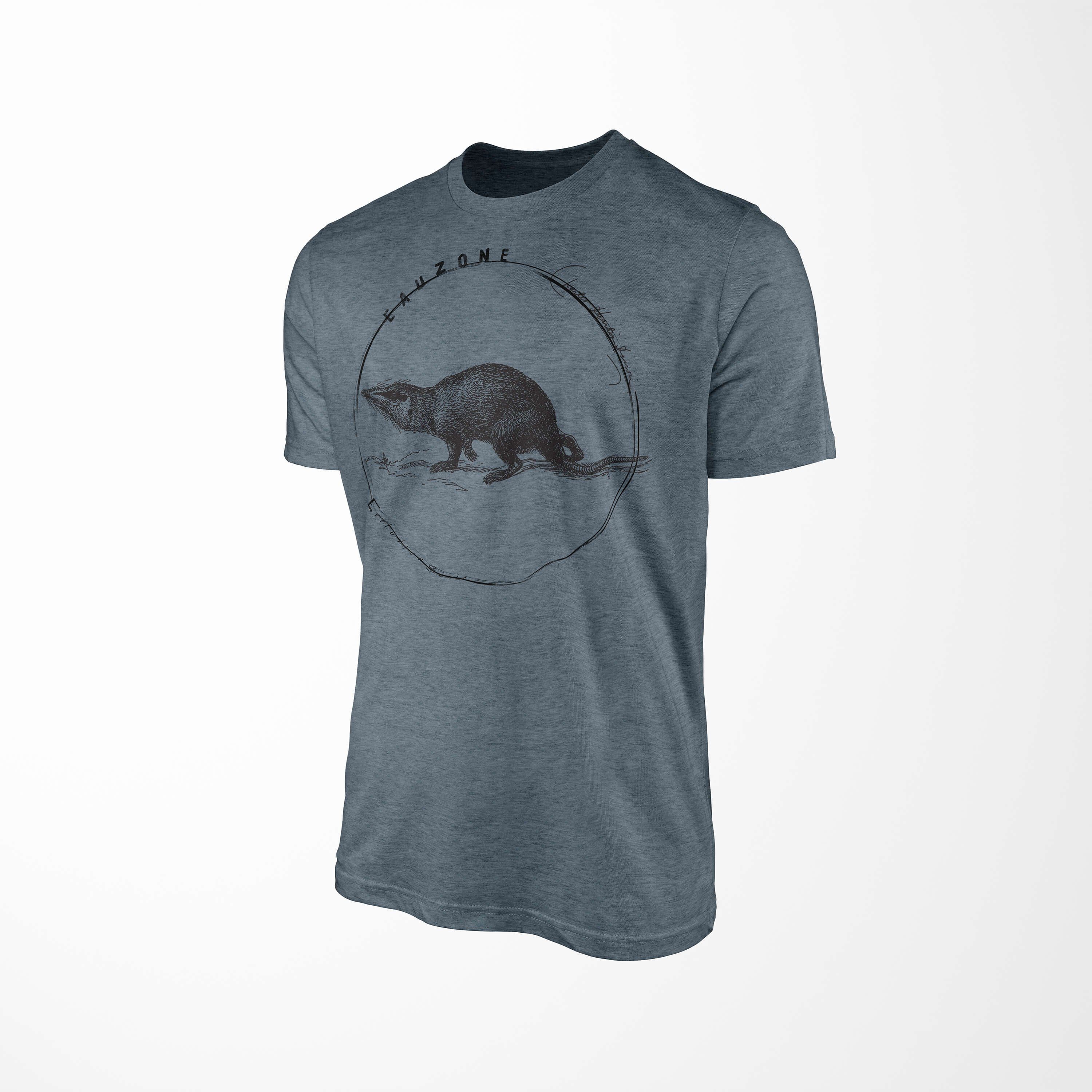 Art T-Shirt Herren Sinus Rattenigel Indigo Evolution T-Shirt
