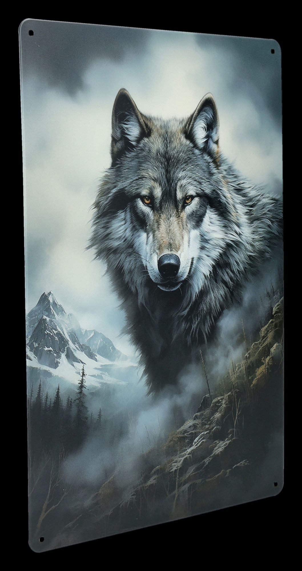 Figuren Shop GmbH Wanddekoobjekt Wolf Wanddeko – Metallschild Mystischer Wä günstig online kaufen