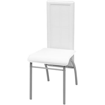vidaXL Esszimmerstuhl Esszimmerstühle 4 Stk. Weiß Kunstleder (4 St)