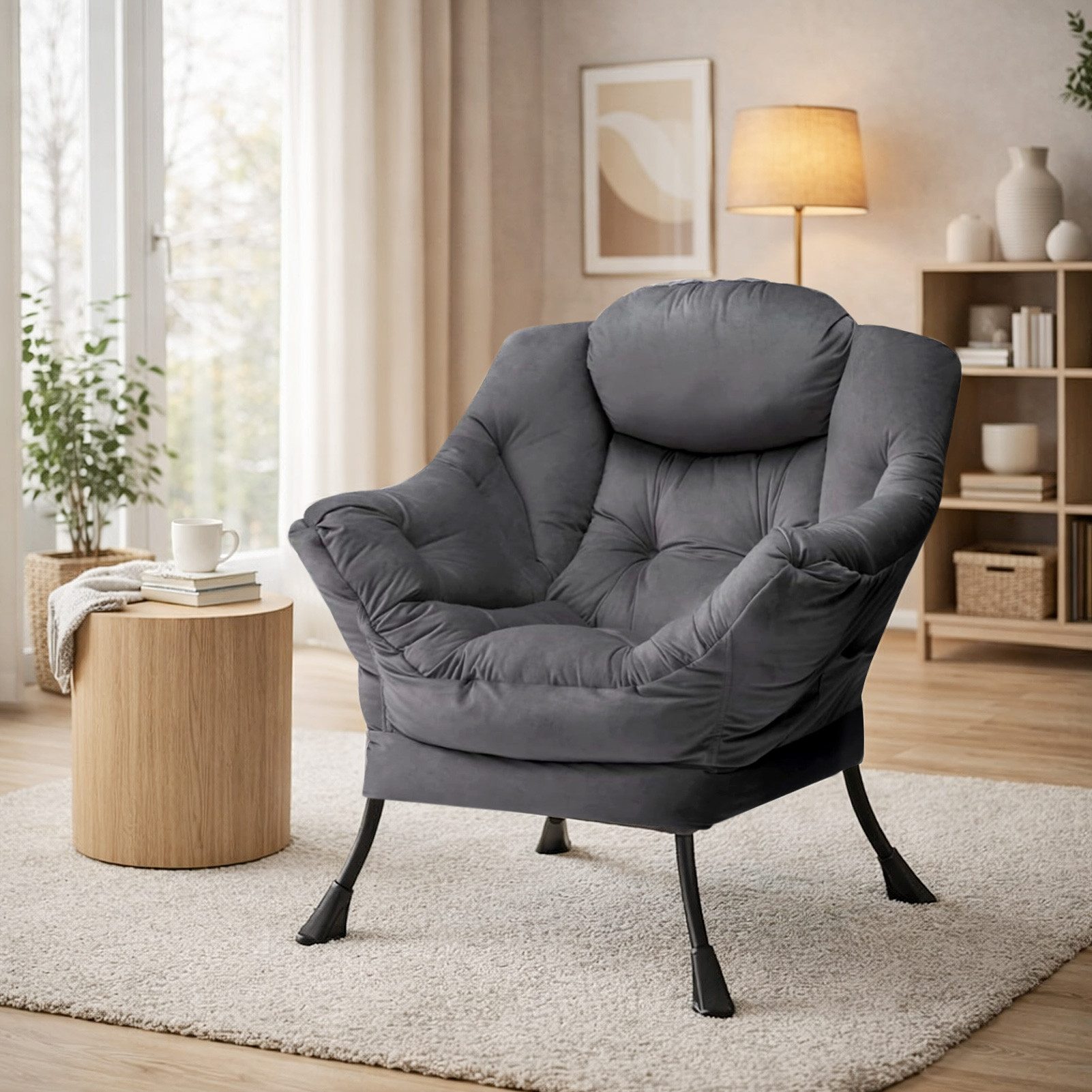 HollyHOME Loungesessel Relaxsessel gepolstert, ergonomische Rückenlehne, belastbar 150 kg (1-St)