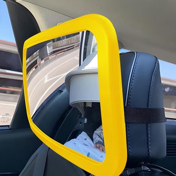Retoo Babyspiegel Auto Rücksitzspiegel Babys Rückspiegel Baby Kinderbeobachtung (Set), 360 °, Absolut bruchsicher, Ein konvexer Spiegel, Einfache Montage