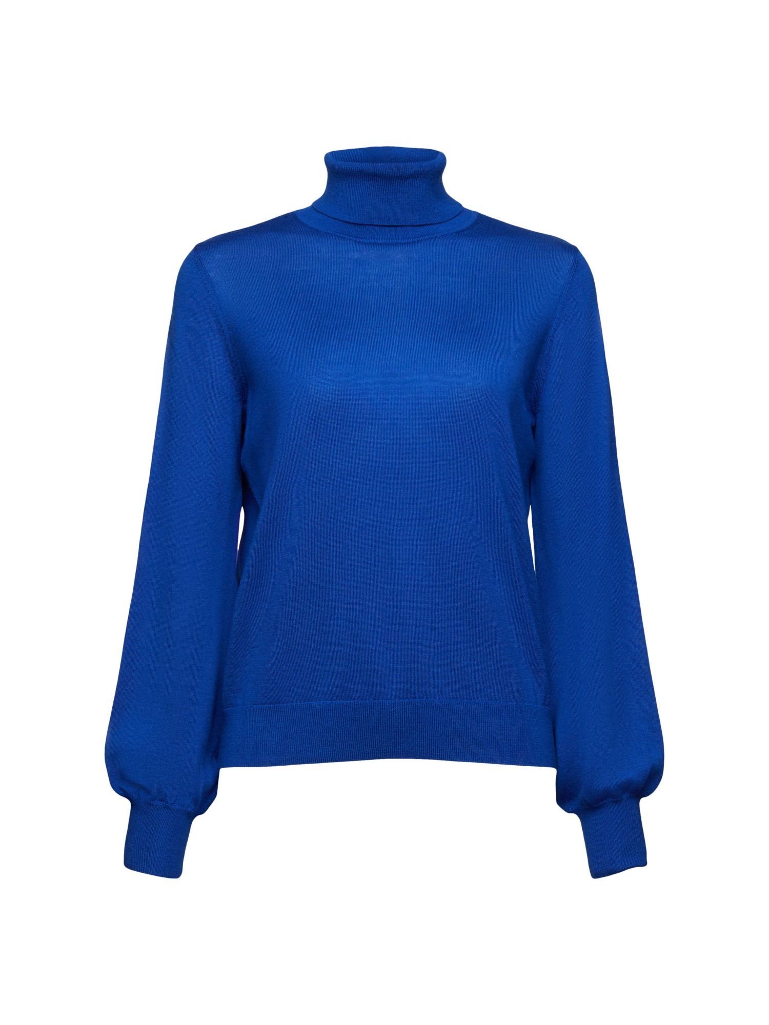 Esprit Rollkragenpullover Rollkragenpullover BRIGHT BLUE Wolle aus