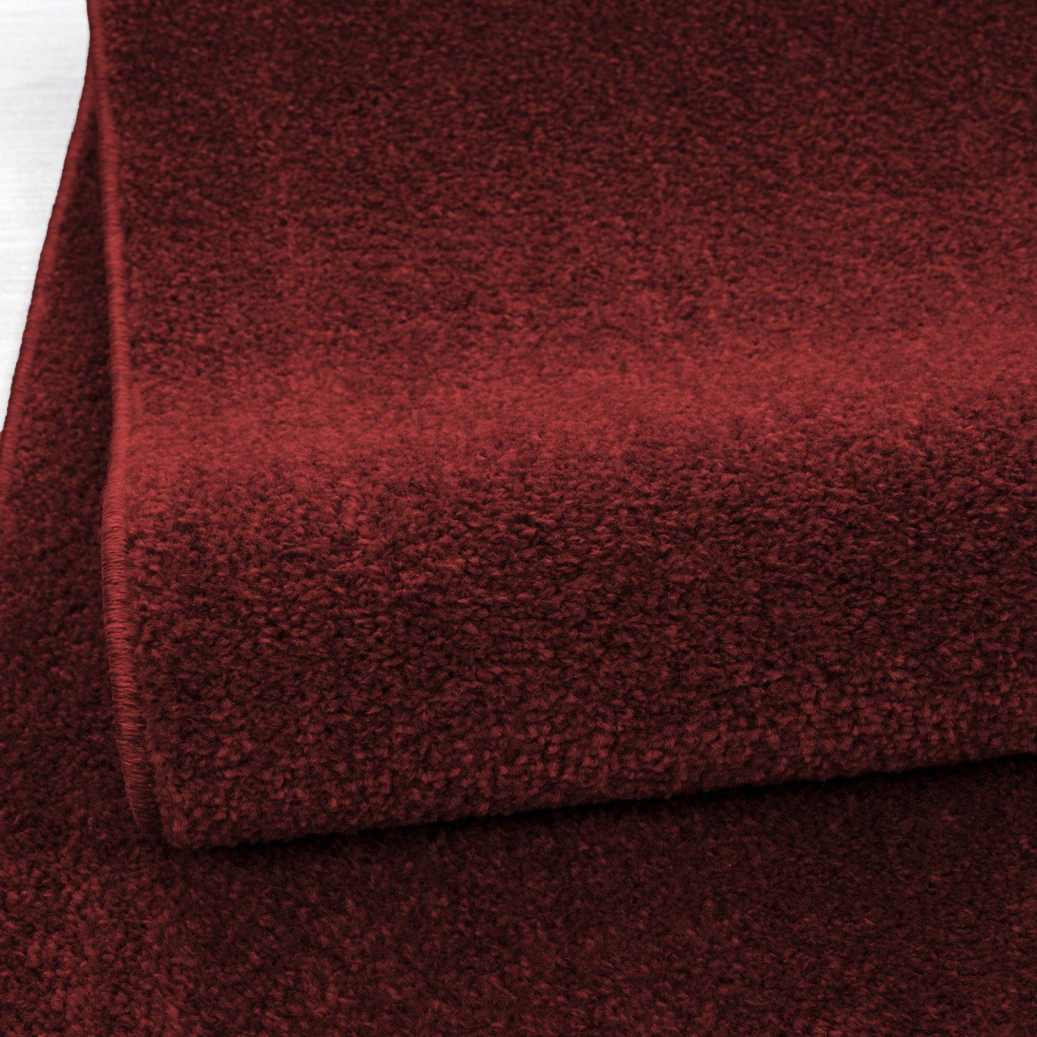 mm Giantore, Höhe: Flor Rot rechteck, Kurzflorteppich 12 12mm, Farben Uni Designteppich