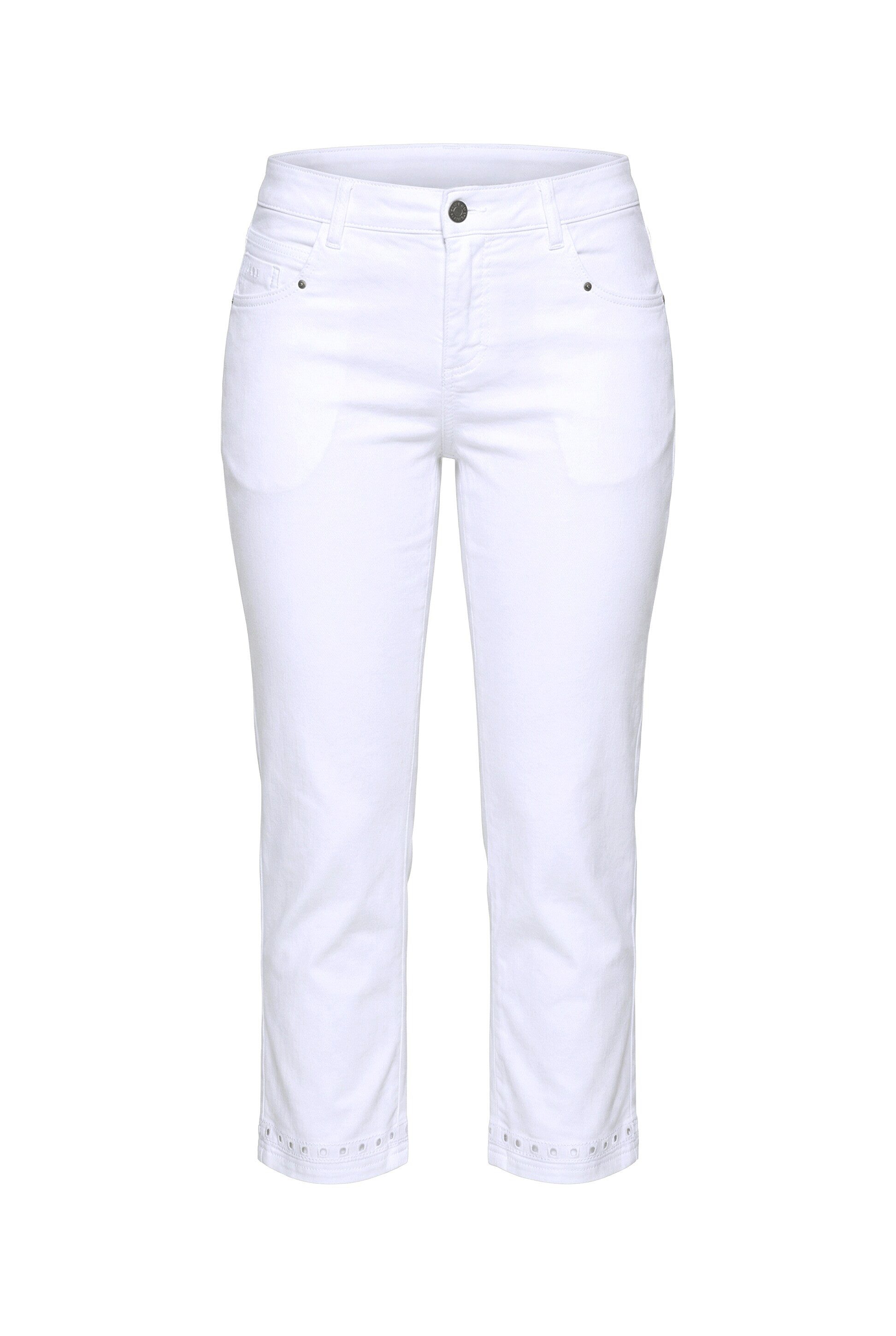 Laurasøn Regular-fit-Jeans 7/8 Slim -Jeans Saum mit Stickerei