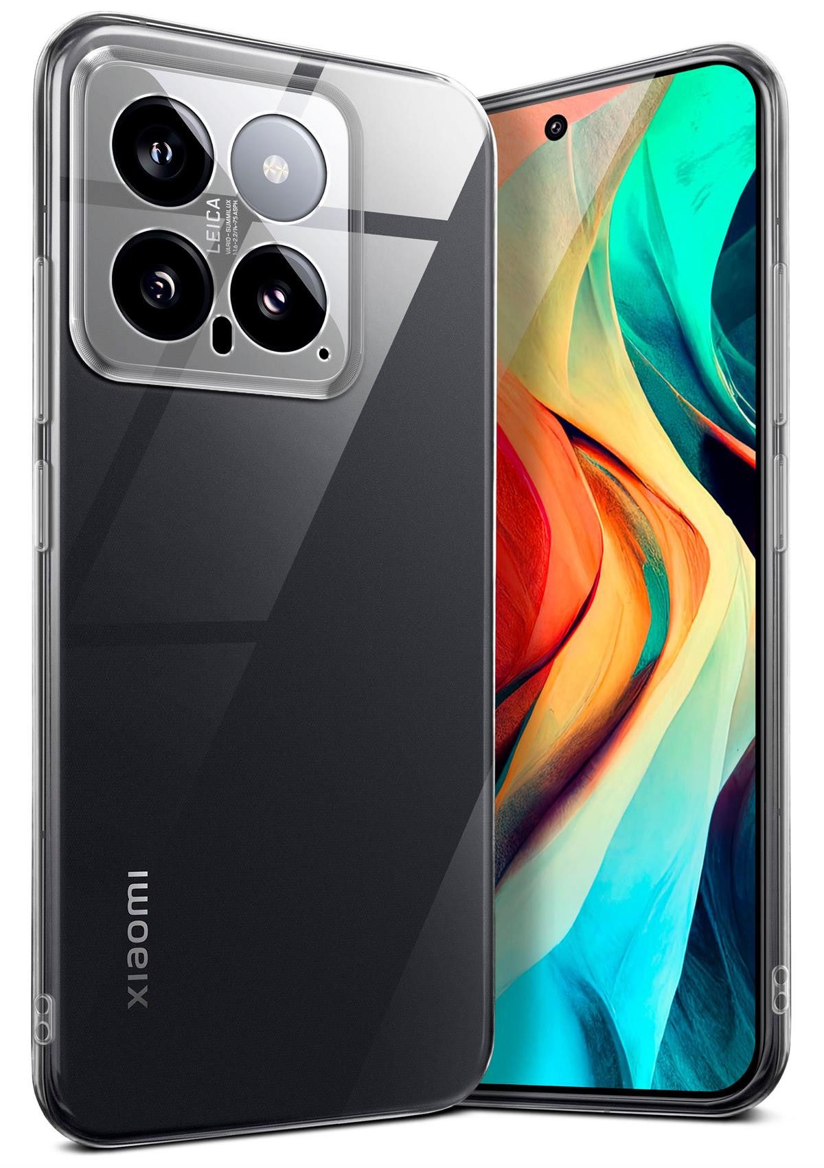 moex Handyhülle moex® Aero Case für Xiaomi 14, Hülle Silikon durchsichtig, Clear Schutzhülle Transparent Silikonhülle