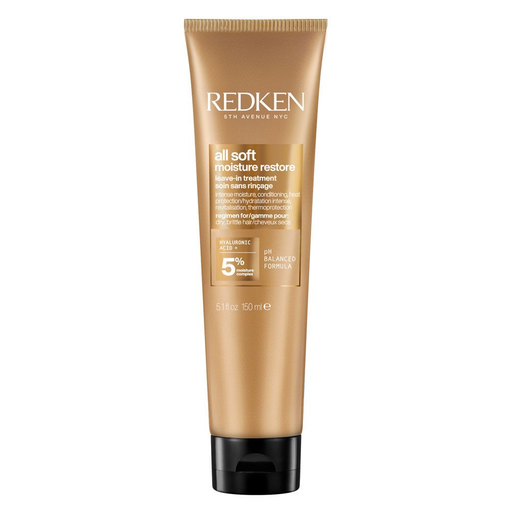 Redken Leave-in Pflege Redken All Soft Moisture Restore Leave-In 150 ml – Feuchtigkeitspflege, Packung, 1-tlg., Perfekt geeignet für geschädigtes Haar