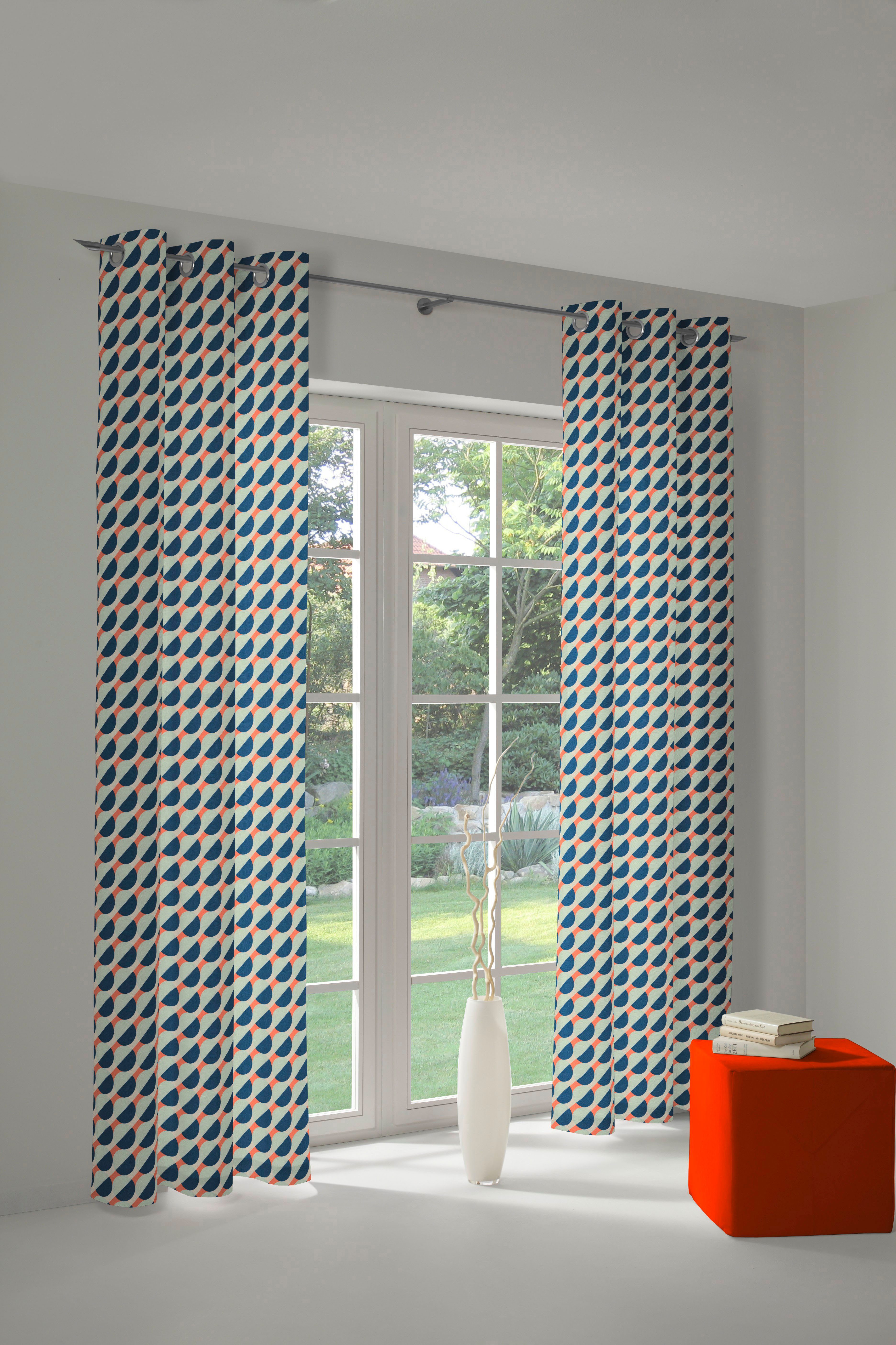 Adam Vorhang Circles (1 St), Ösen, blickdicht, Jacquard, aus 100% Bio-Baumwolle