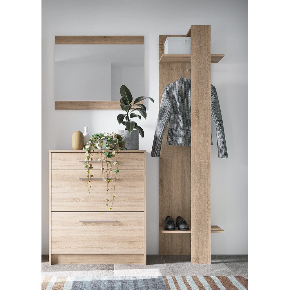 Lomadox Garderoben-Set AUSTIN-129, (Spar-Set, 3-St), in Sonoma Eiche, Platz günstig online kaufen