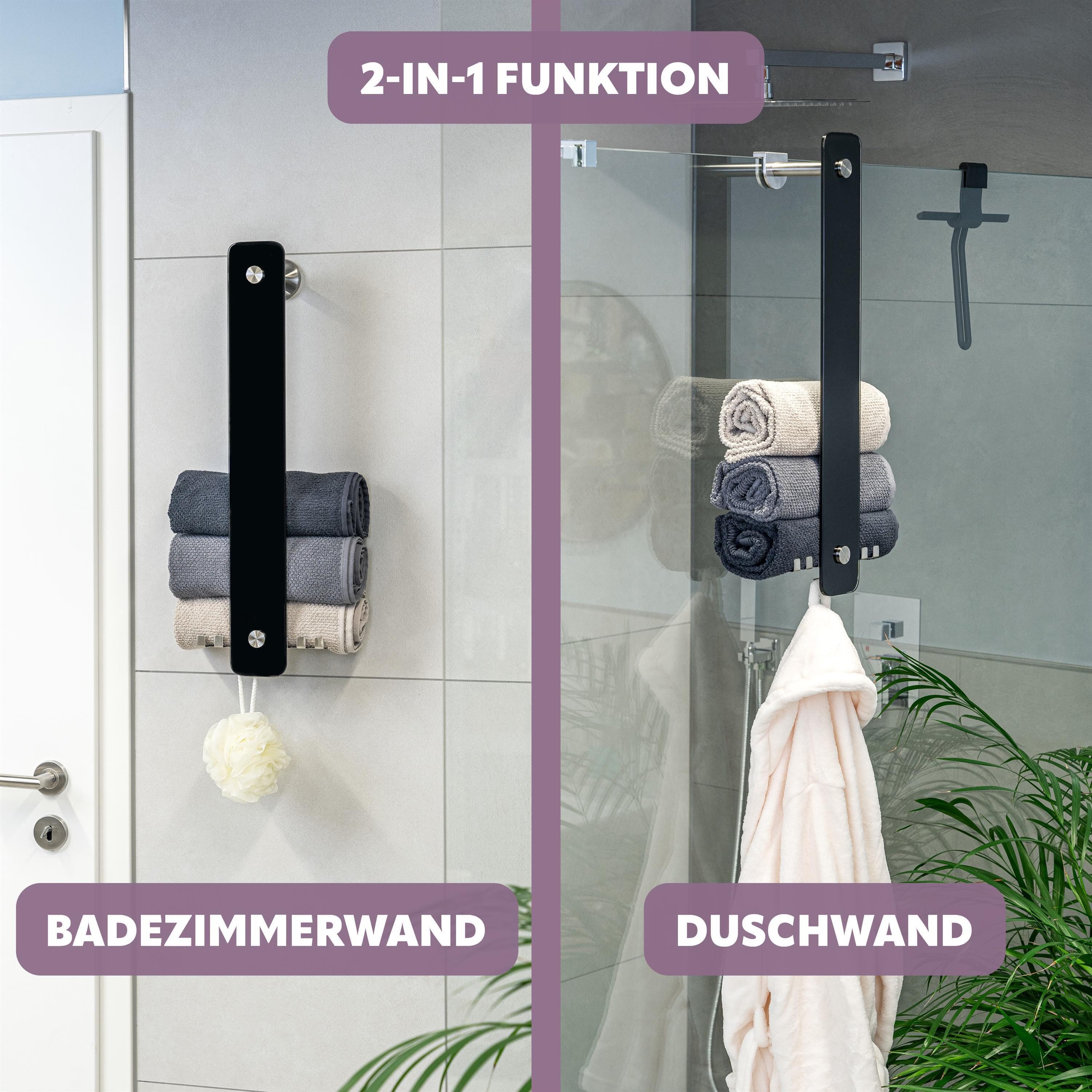 bremermann Handtuchhalter bremermann Bad-Serie PIAZZA - 2in1, Glas und Edelstahl matt