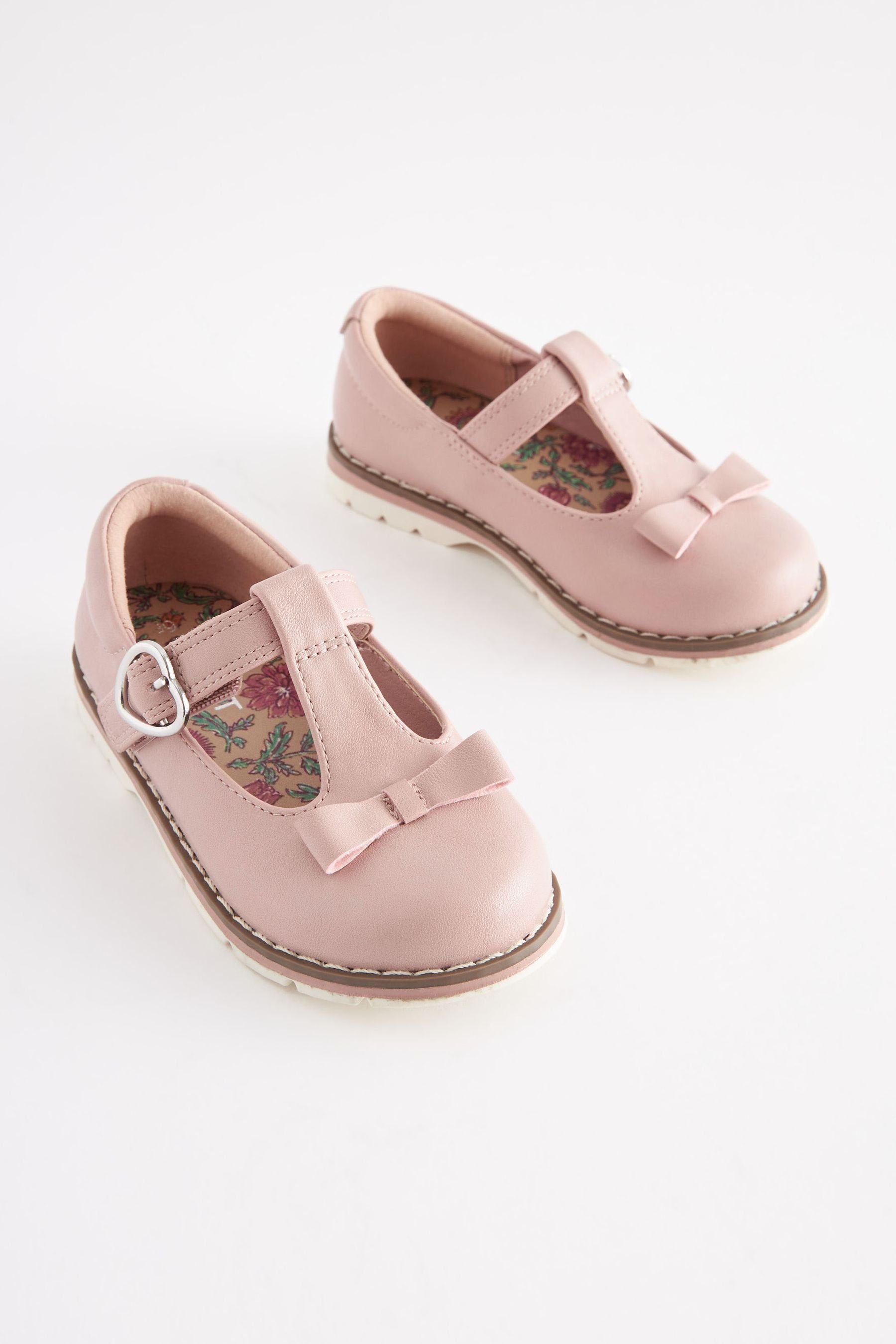 Schleife Next Schuhe mit (1-tlg) Pink T-Strap-Sandale und T-Steg