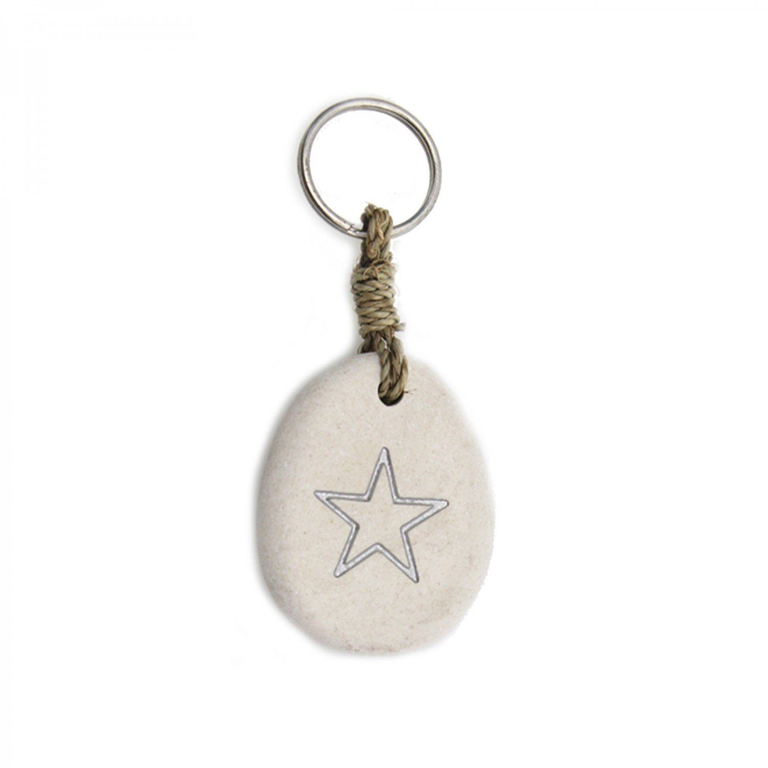 mitienda Schlüsselanhänger mit Gravur Schlüsselanhänger aus Stein mit Gravur Stern | Schlüsselanhänger