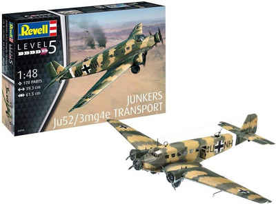 Revell® Modellbausatz »Modellbausatz Junkers Ju52/3mg4e 03918 Luftwaffe Modellflugzeug«, Maßstab 1:48, (170-tlg)