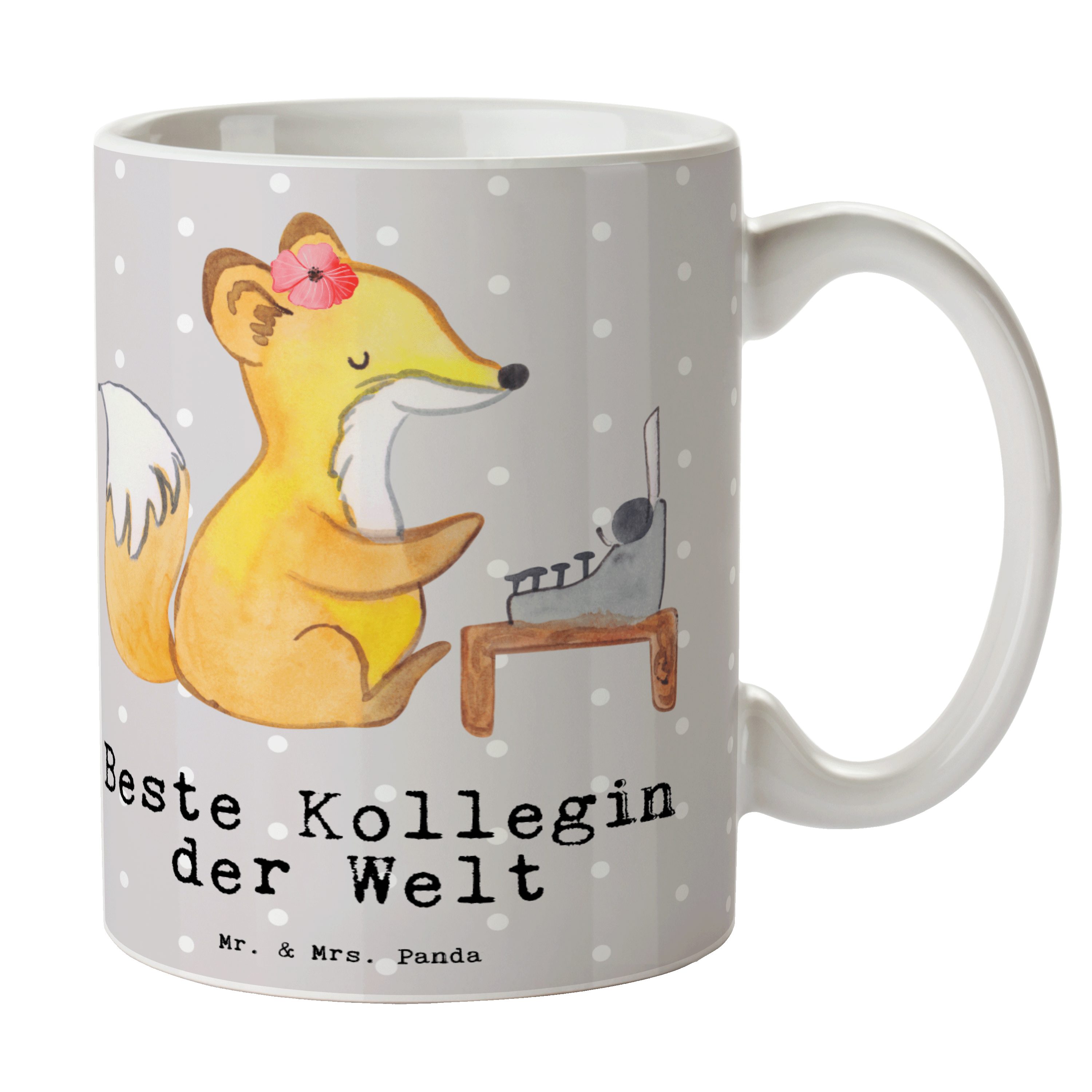 - Schenken, Geschenk, Panda Keramik & Pastell Welt Fr, Mrs. der Tasse Grau Fuchs Kollegin Beste - Mr.