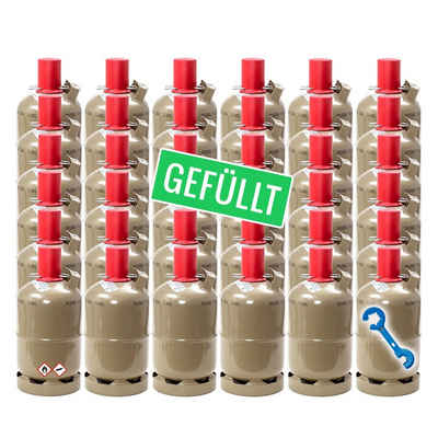 BlueCraft Gas, 36x 5kg Eigentum Gasflasche, Gasreglerlöser + 17er Schlüssel + Magnet