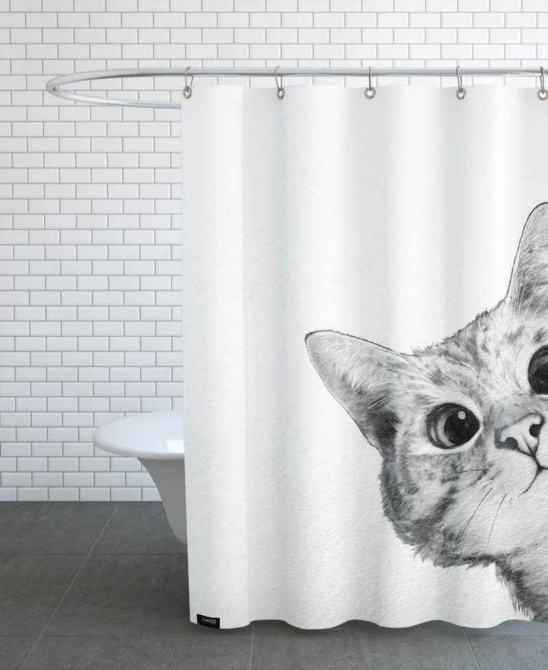 Juniqe Duschvorhang »Sneaky Cat Wasserabweisender Duschvorhang aus Polyester« Breite 150.0 cm (1-tlg)