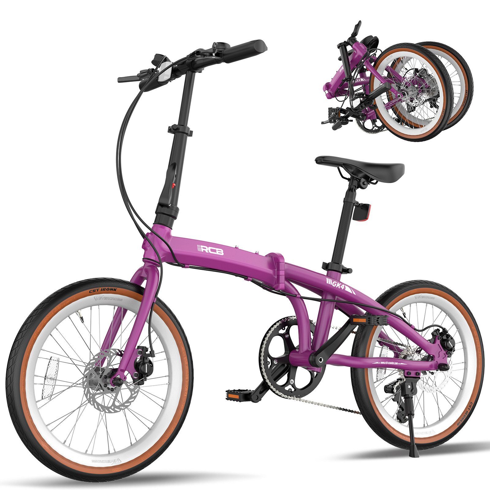 RCB Faltrad GK4 doppelt faltbares Fahrrad,20Zoll Klapprad für Damen&Herren,Pendler, 7 Gang, ideal für Pendler (Damen & Herren)