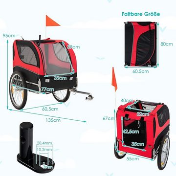 KOMFOTTEU Fahrradhundeanhänger Haustieranhänger, mit 3 Eingängen