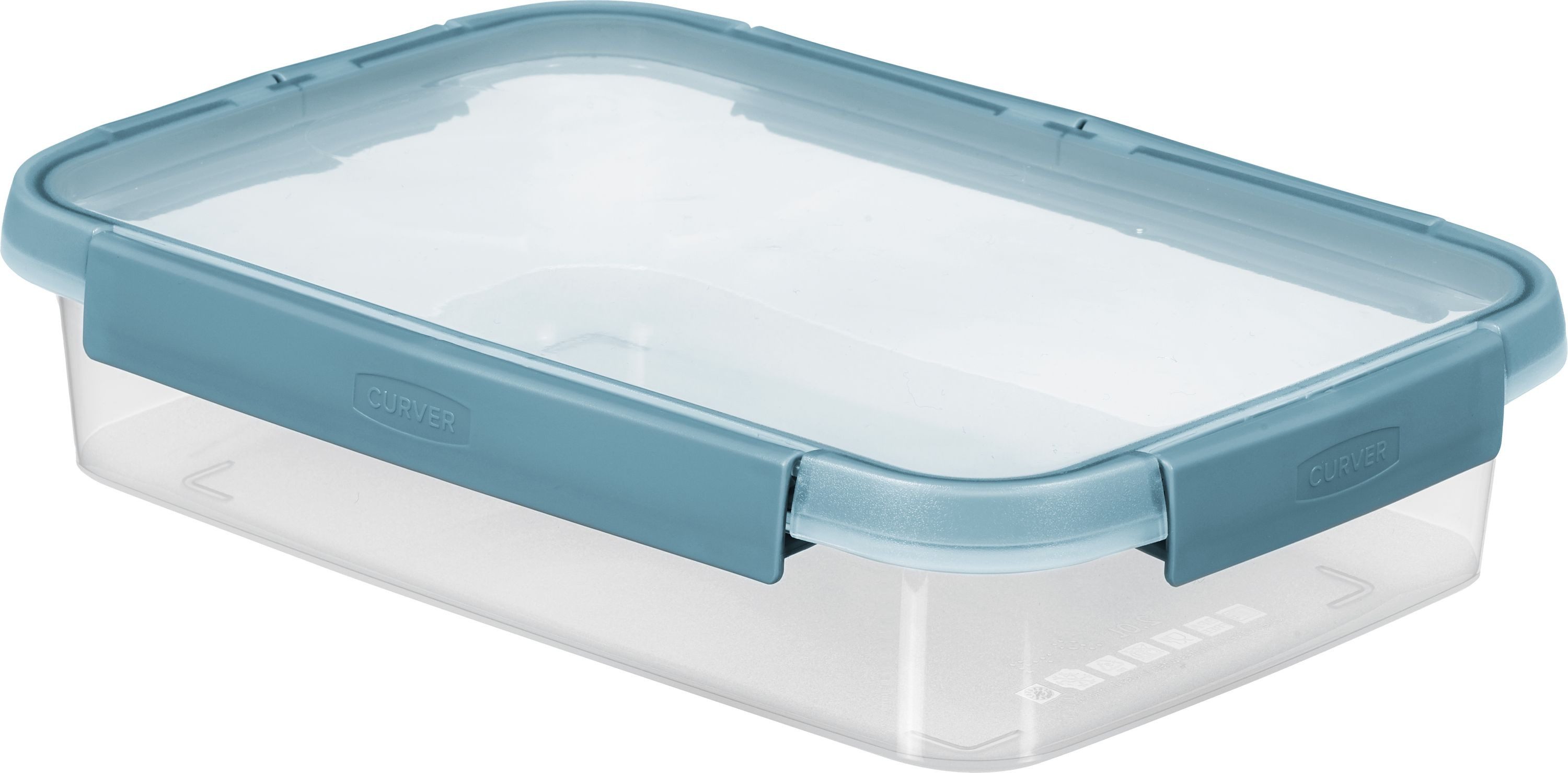 Curver Vorratsdose Smart Fresh Eco Frischhaltedose 2,0L transparent blau, Recyceltes Polypropylen, (1-tlg), Luftdicht mit Clip-Verschluss
