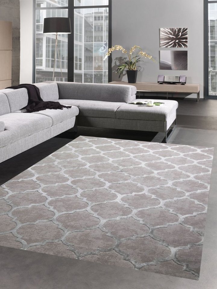 Teppich Teppich Vintage Styl & Wohnzimmerteppich Marokkanisches Muster in  Grau, Carpetia, rechteckig, Höhe: 12 mm