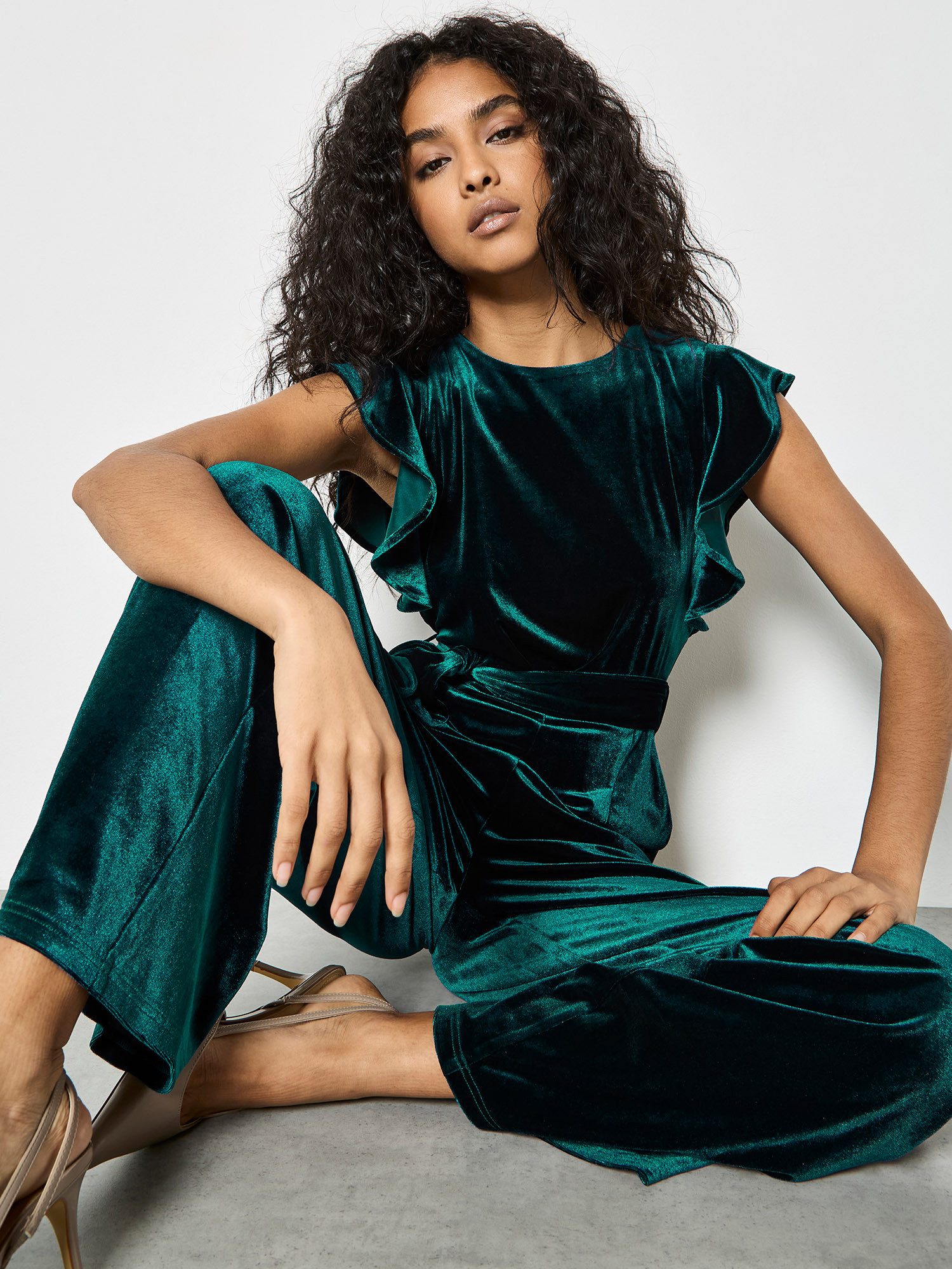 Apricot Jumpsuit Partyjumpsuit aus Samt günstig online kaufen