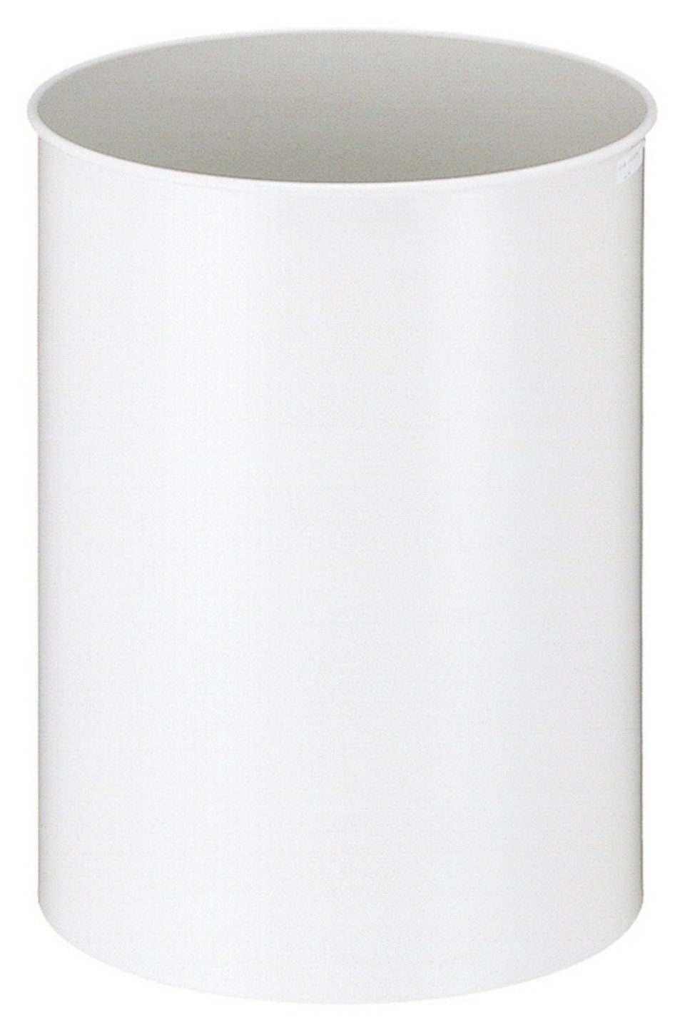 PROREGAL® Papierkorb  Grau Metall runder Stillvoller Weiß 30,5x25,5cm, HxØ Papierkorb, 15L