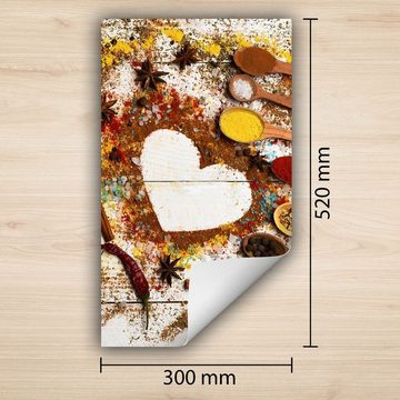 Decorwelt Herd-Abdeckplatte Herdabdeckplatte Kunststoff Aufrollbare Matte Küche Gewürze Weiß Herd, (30x52, 1 tlg), für alle Herdarten excl. Gasherde