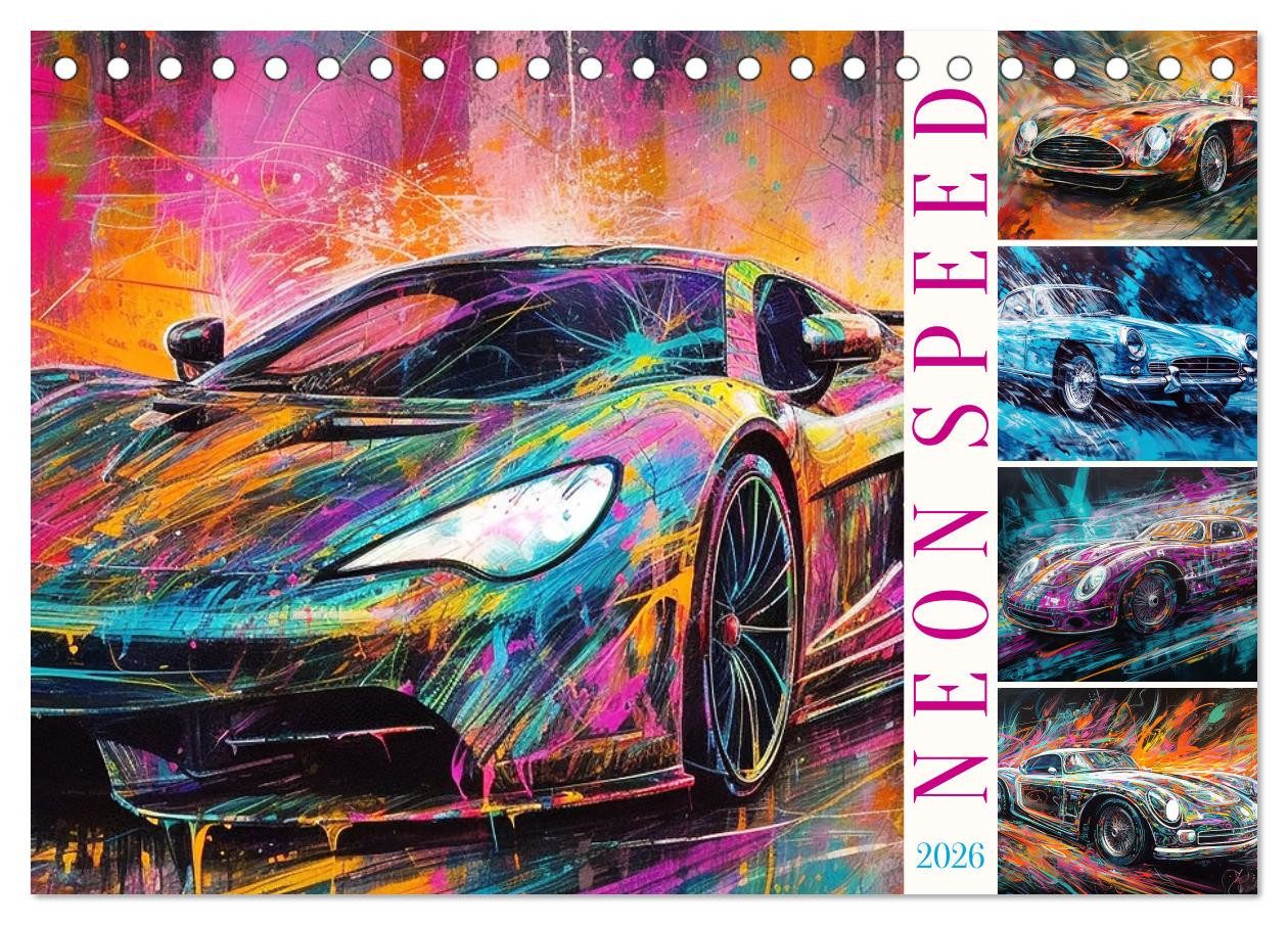 CALVENDO Wandkalender Neon Speed (Tischkalender 2026 DIN A5 quer), CALVENDO Monatskalender