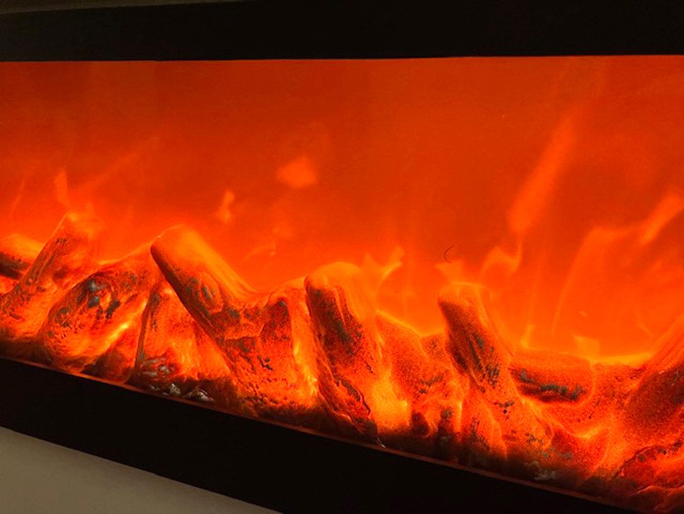 Haushalt International Dekokamin LED Kamin Wandkamin Echtfeuer-Effekt 60x20x10 cm