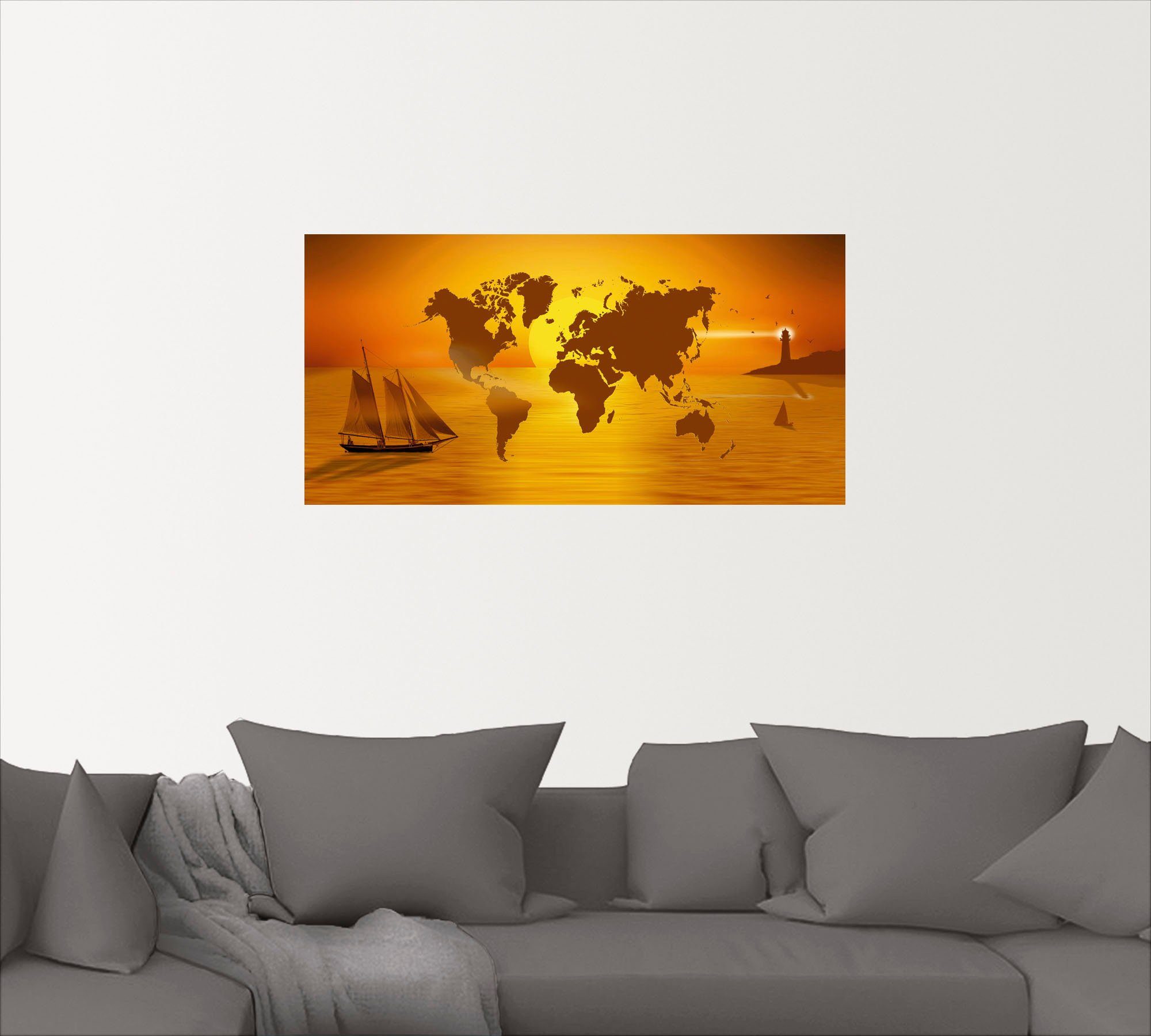 Artland als versch. (1 Wandbild oder Größen Poster Wandaufkleber Landkarten Leinwandbild, in Weltumsegelung, St),