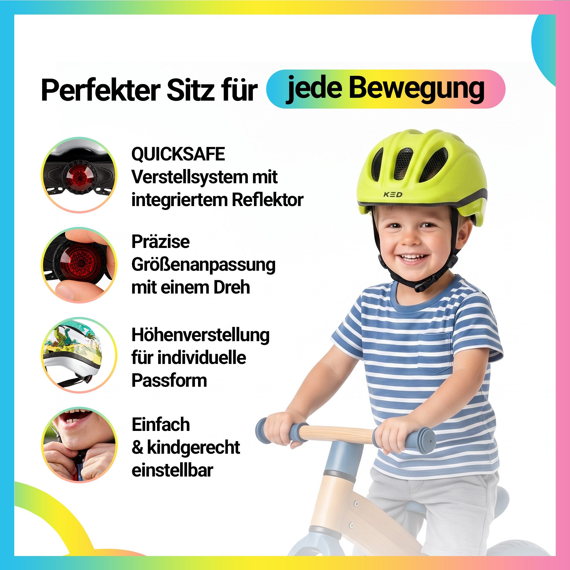 KED Fahrradhelm Meggy II Trend Kinderhelm, LED Rücklicht, MaxShell Technologie, Präzise Größenverstellung