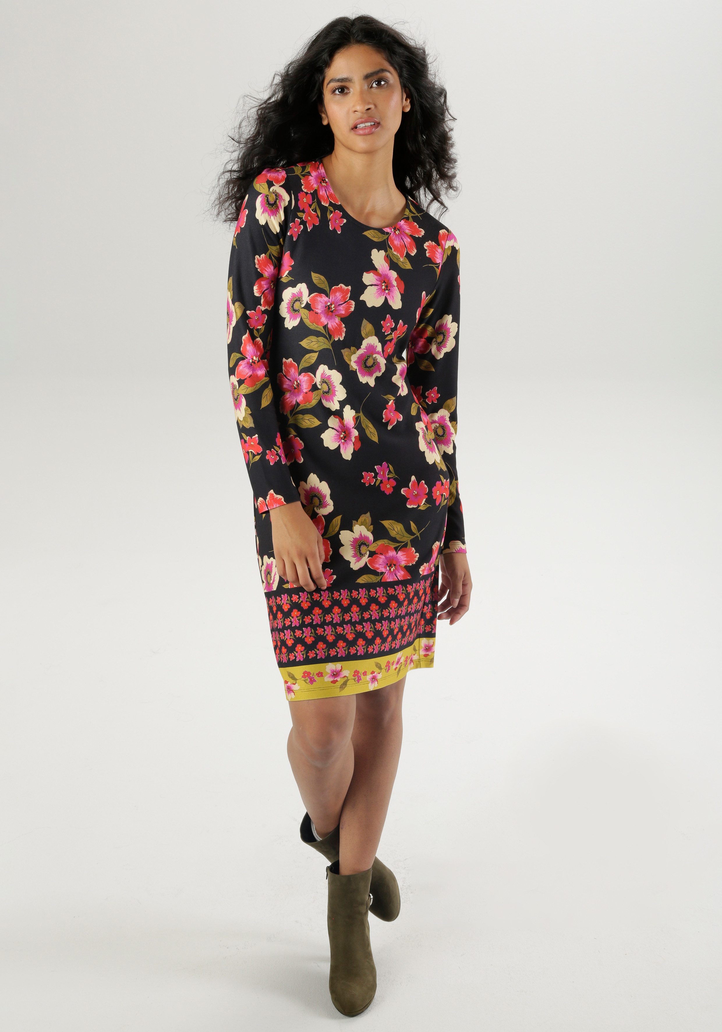 Aniston SELECTED Minikleid mit aufgedruckter Bordüre, leicht taillliert günstig online kaufen