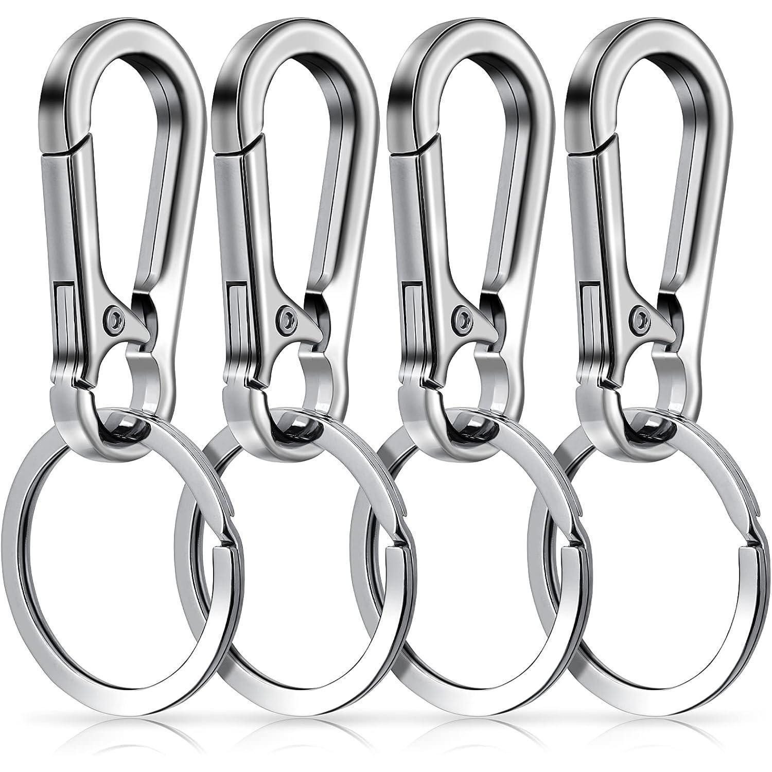 Schlüsselanhänger Metall-Schlüsselanhänger Karabiner Clip Organizer 4er Pack silber
