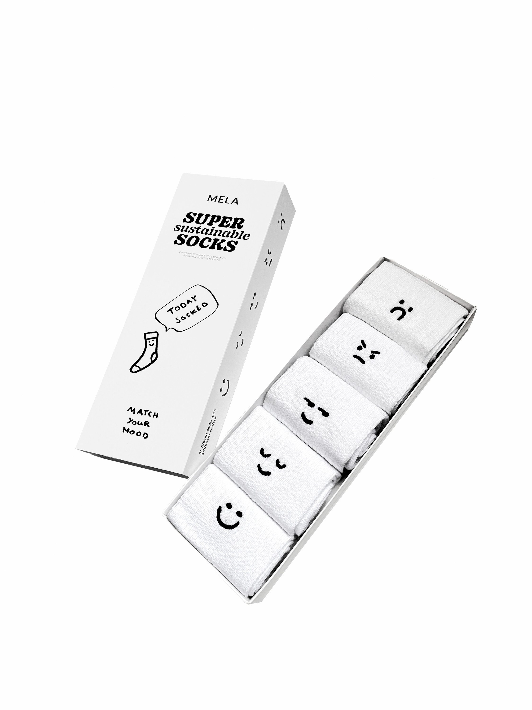 MELA Socken Gerippte Socken Stickerei 5 Paare Ohne Polyester & Polyamid. Da günstig online kaufen