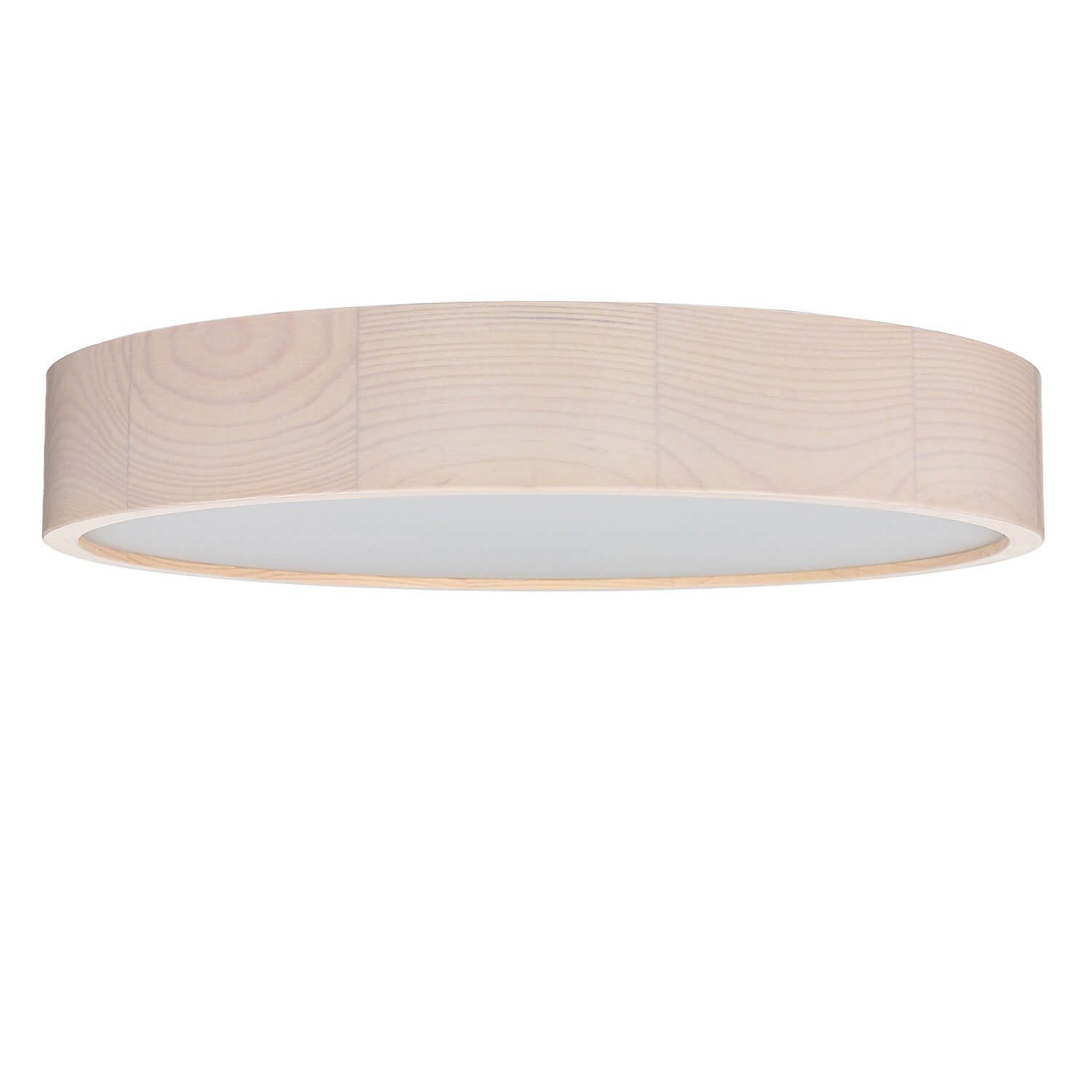 Licht-Erlebnisse Deckenleuchte ARBARO, ohne Leuchtmittel, Runde Deckenlampe Holz Glas geweißt blendarm Wohnzimmer Flur Lampe
