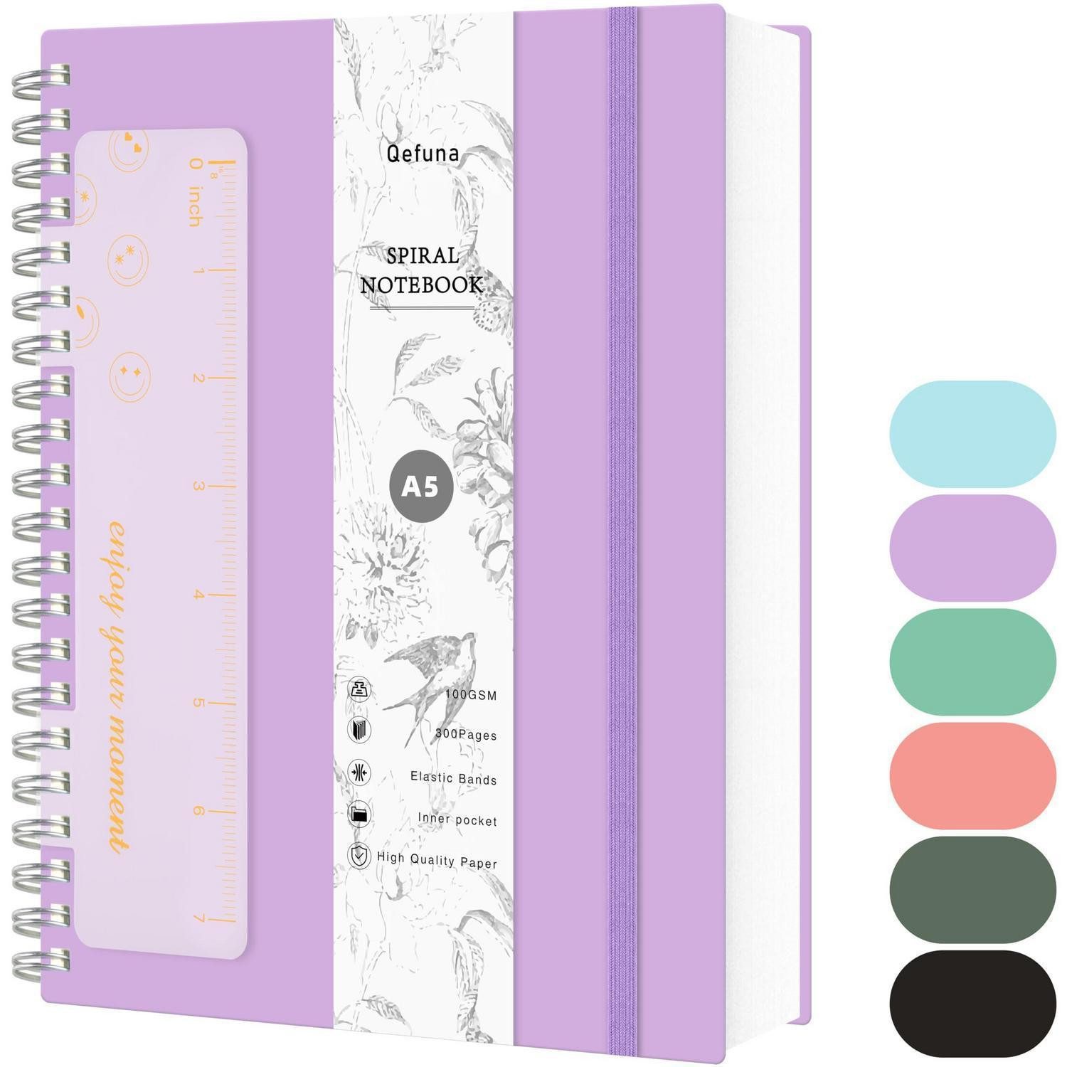 LuxusKollektion Notizbuch Notizbuch A5 Spiral Liniert Lila 300 Seiten