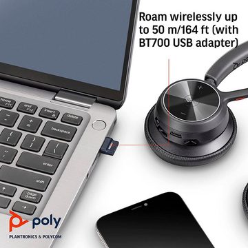 Poly Voyager 4320 UC Wireless-Headset (Freisprechfunktion, A2DP Bluetooth, AVRCP Bluetooth, HFP, HSP)