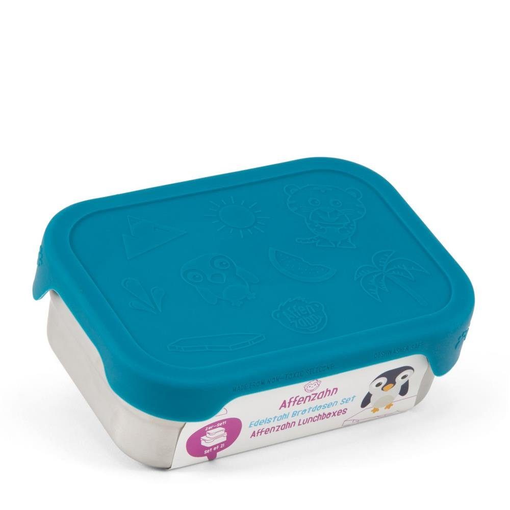 Lunchbox, Affenzahn blau Edelstahl, mit für aus Kinder Snackbox,