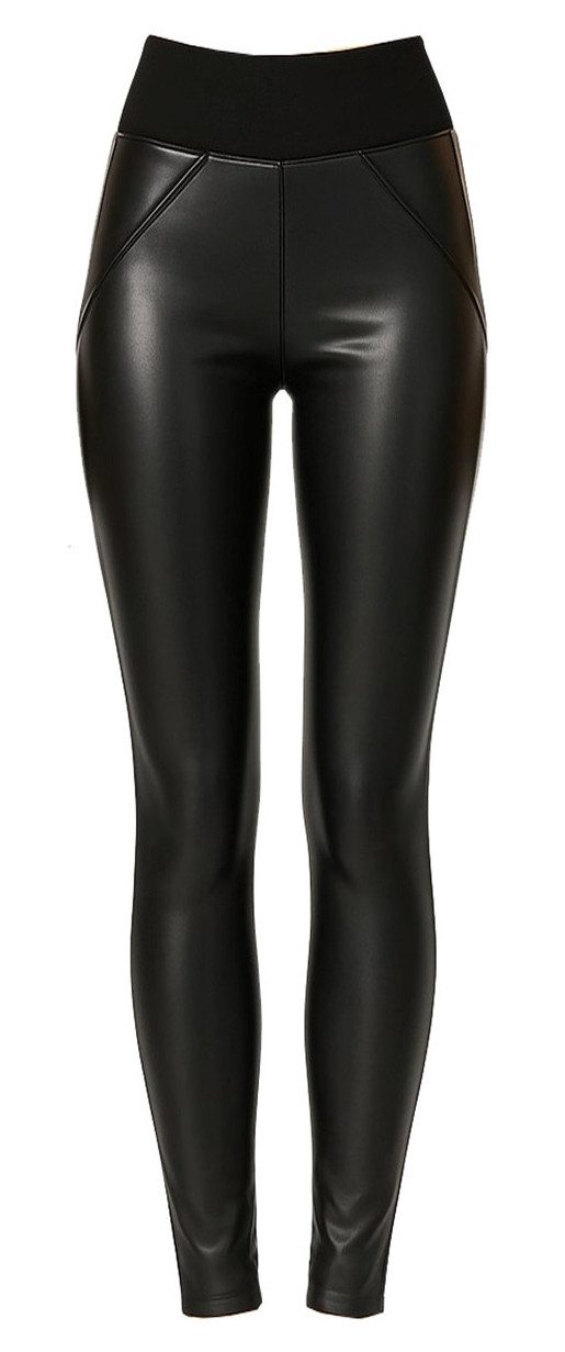 Bas Bleu Shapingleggings mit eleganter Teil-Lederoptik günstig online kaufen