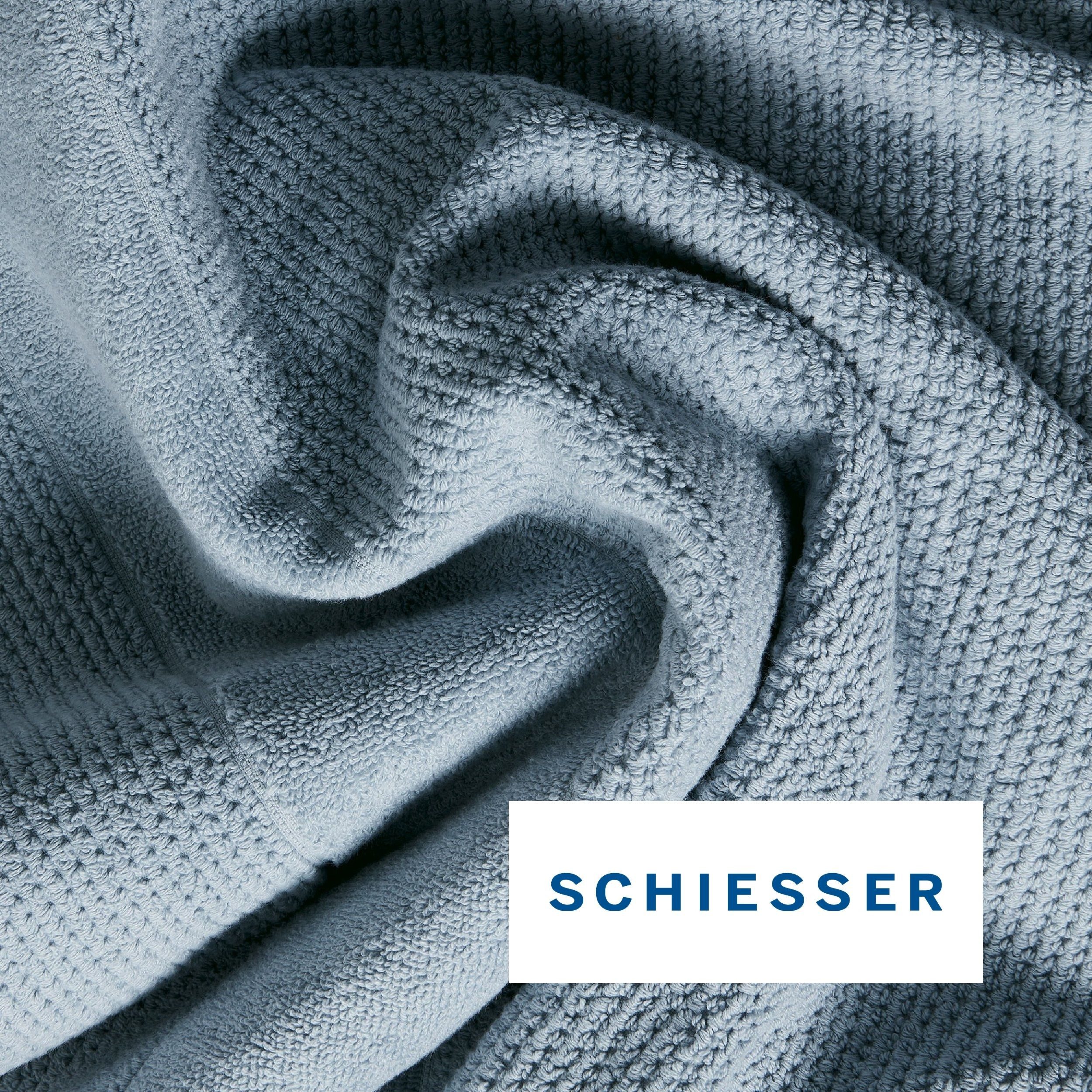 Schiesser Duschtücher Turin aus 100% Baumwolle in dezenter Reiskornoptik, Frottier (Set, 2-St), OEKO-TEX® MADE IN GREEN – Bild 3 von 5