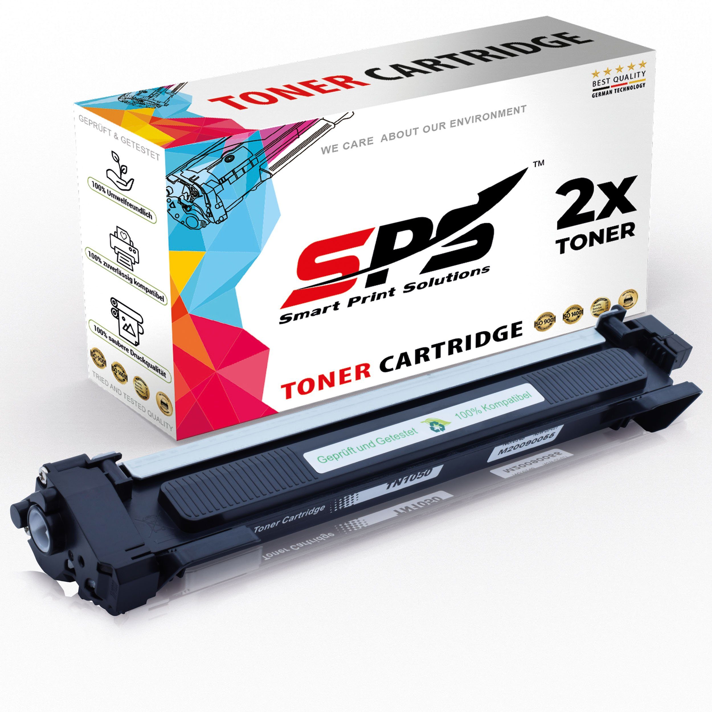 SPS Tonerkartusche 2x TN1050 TN-1050 Toner Schwarz kompatibel für Brother MFC-1910W, (2er Pack)