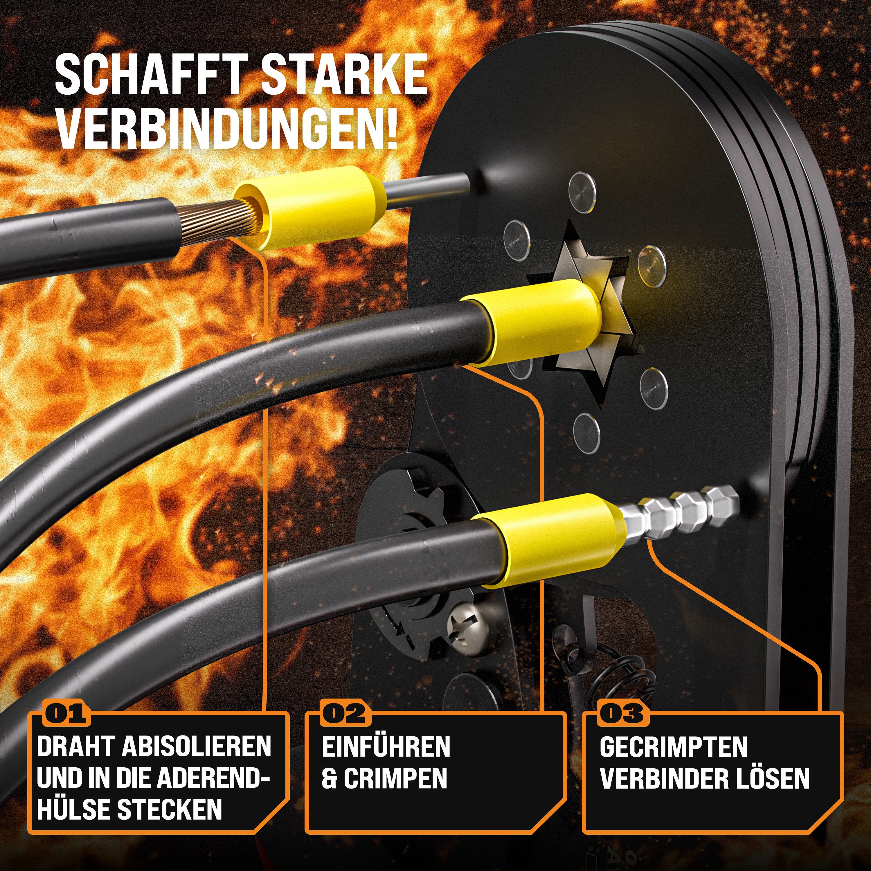 Thumbnail - monzana Crimpzange, Set Sechskant 0,25-6mm² 2000tlg. Aderendhülsenzange Presszange Tasche