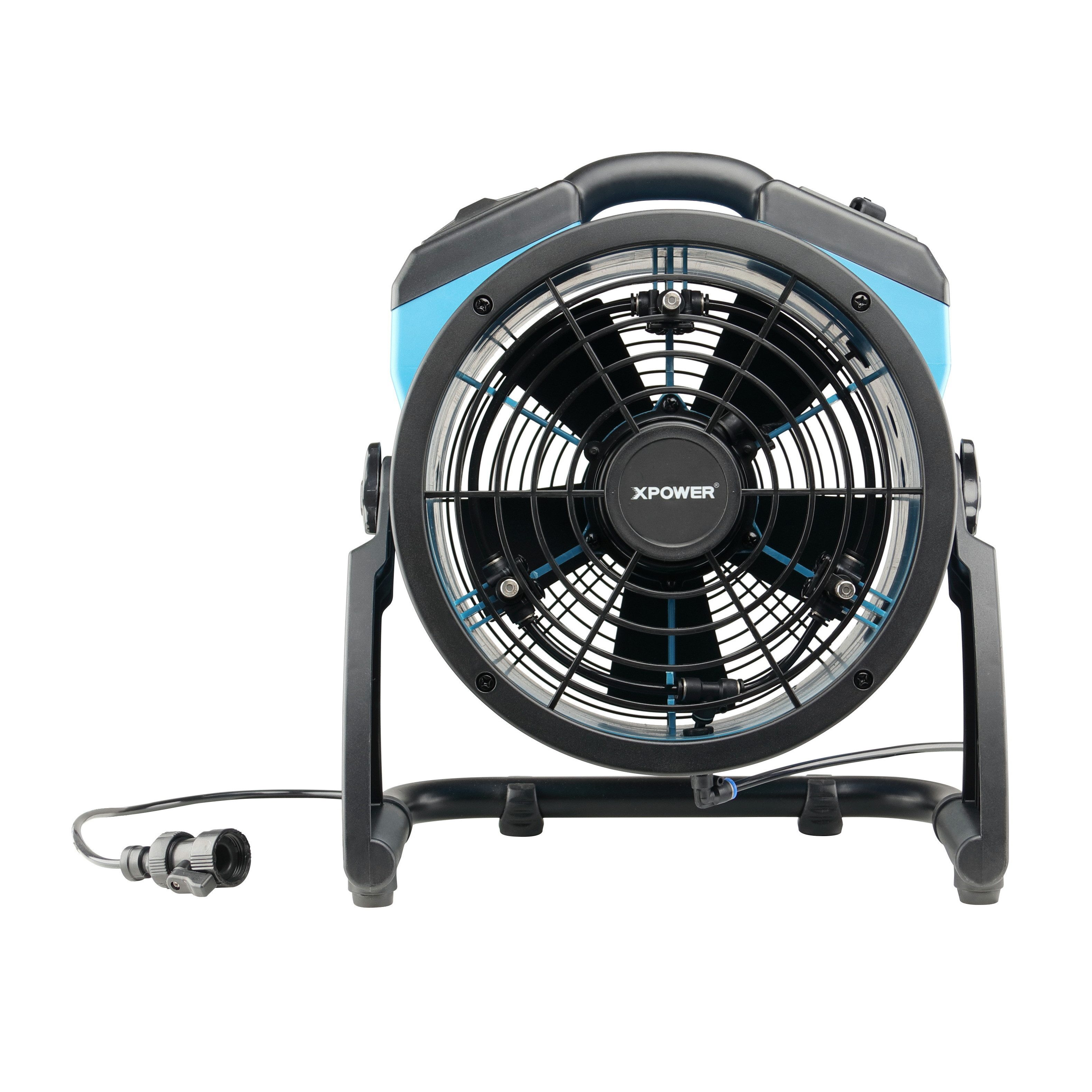 XPOWER Ventilatorkombigerät Mobiler Wassertank mit tragbarem Vernebelungsventilator-Set, Außenbereichskühlung, robust, leistungsstark, hohe Luftgeschwindigkeit