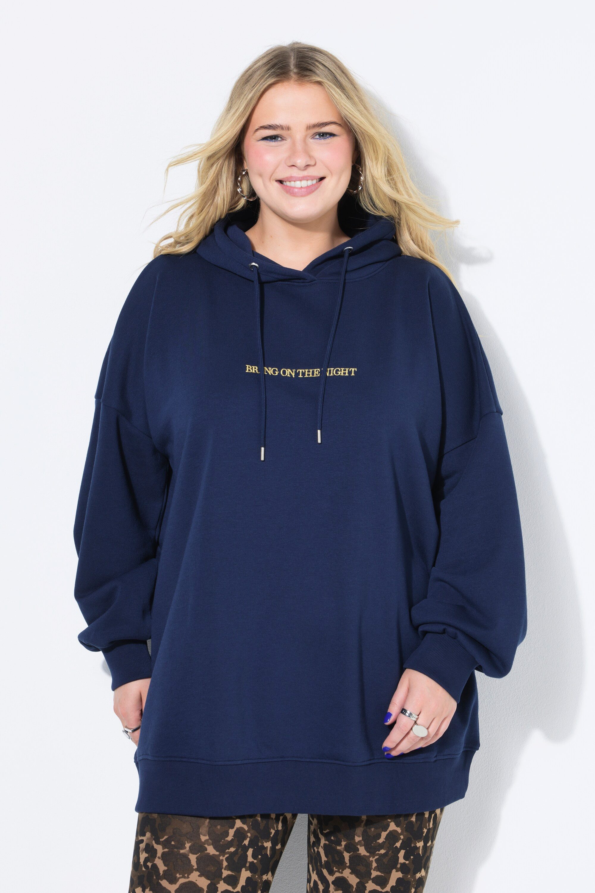 Studio Untold Sweatshirt Hoodie oversized Glitzer-Statement Kapuze günstig online kaufen