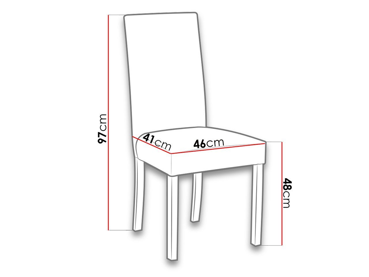 Stück), II Roma Stuhl aus 46x41x97 (1 MIRJAN24 cm Buchenholz,
