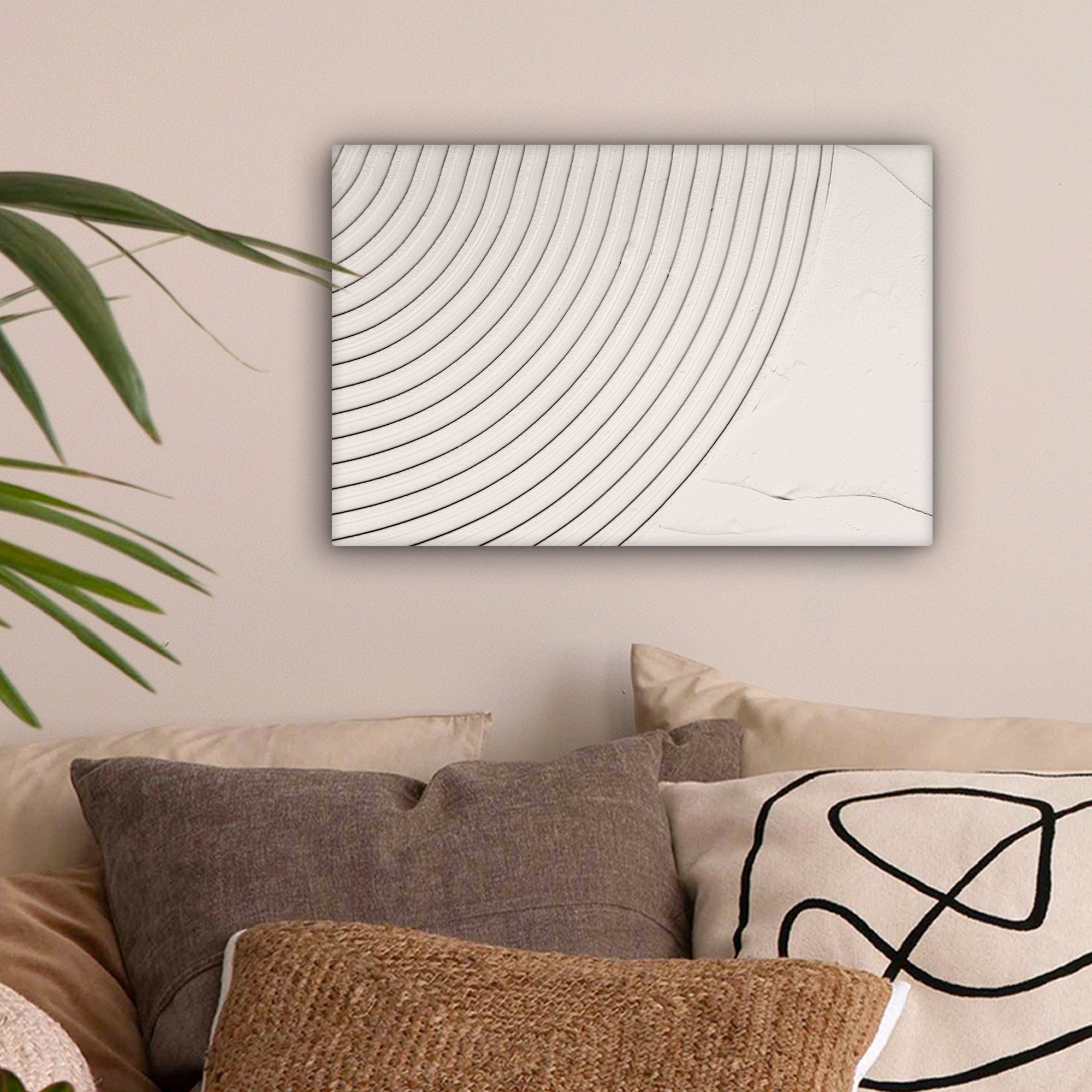 OneMillionCanvasses® Leinwandbild Kunst - Weiß - Linien - Abstrakt, Fotodru günstig online kaufen