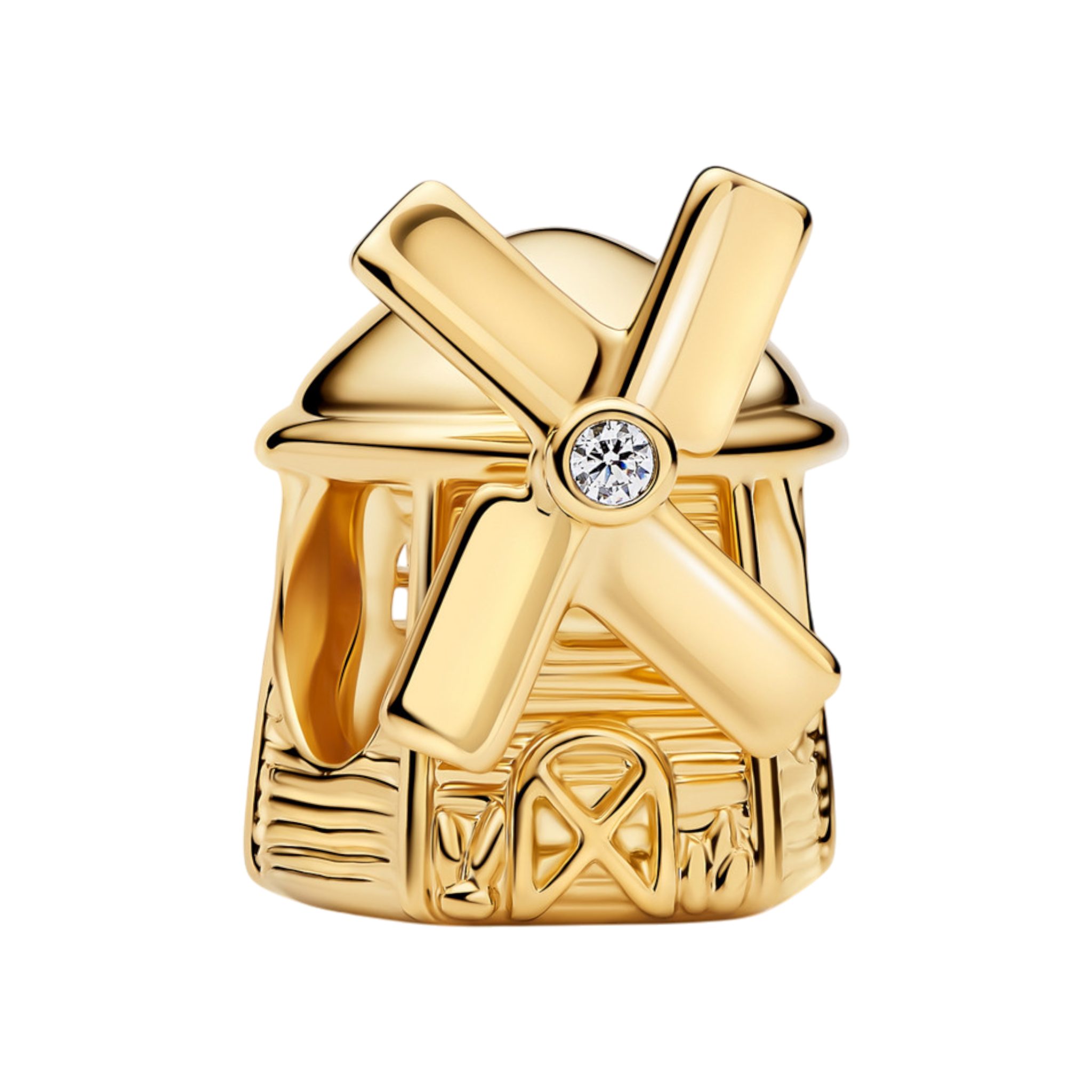 Pandora Charm-Einhänger 764631C01, Vergoldet, Windmühle, Zirkonia