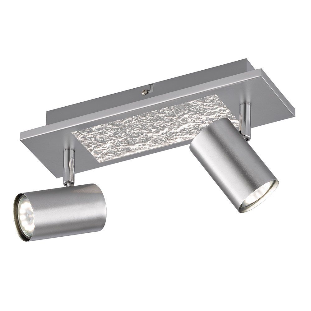 WOFI LED Deckenleuchte, LED-Leuchtmittel fest verbaut, Deckenlampe schwenkbar Deckenleuchte Пятна silber 2-flammig