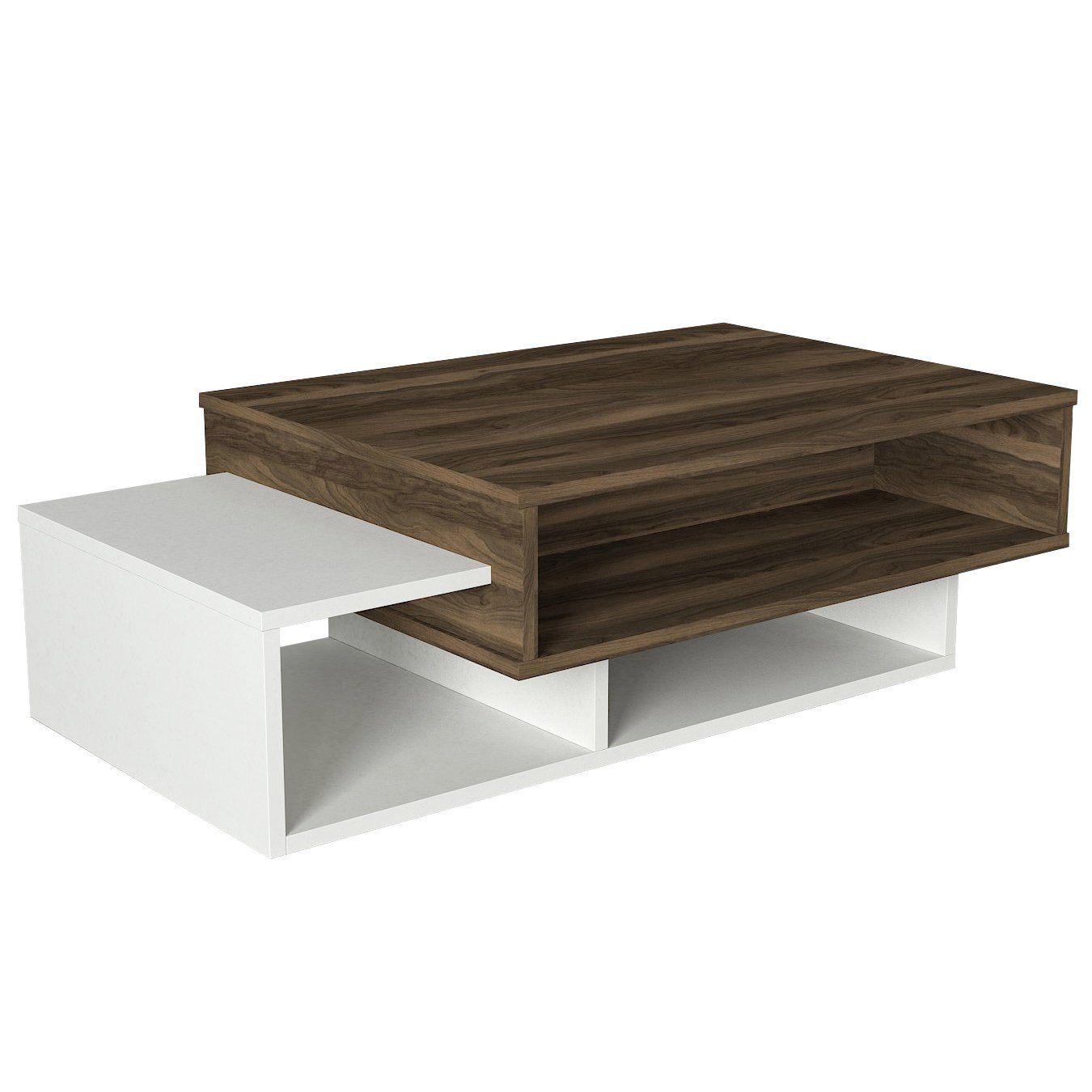 moebel17 Couchtisch Couchtisch Tab Weiß Walnuss, günstig online kaufen