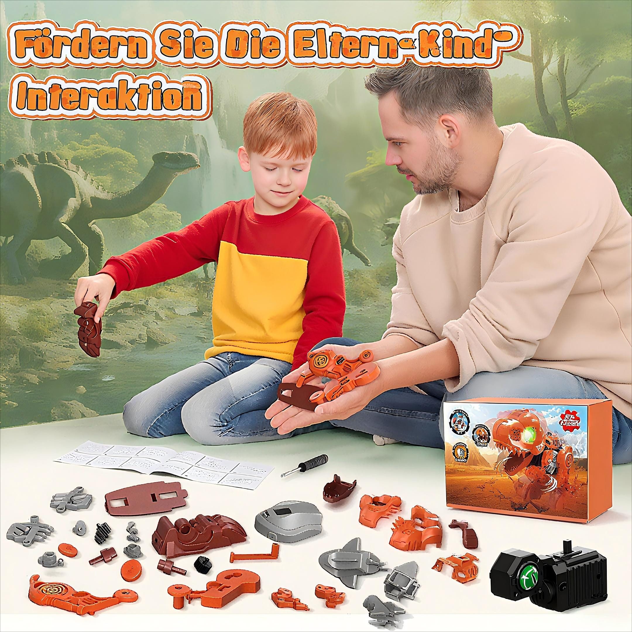 POPOLIC Spielfigur Groß Dinosaurier Spielzeug, Take Apart Dinosaur Toys, (Elektrisch Dinosaurier Montage Spielzeug DIY Dinosaurier Figuren Mit Schraubendreher Dino Spielzeug, 1-tlg), ab 3 4-12Jahren Geschenke für Kinder